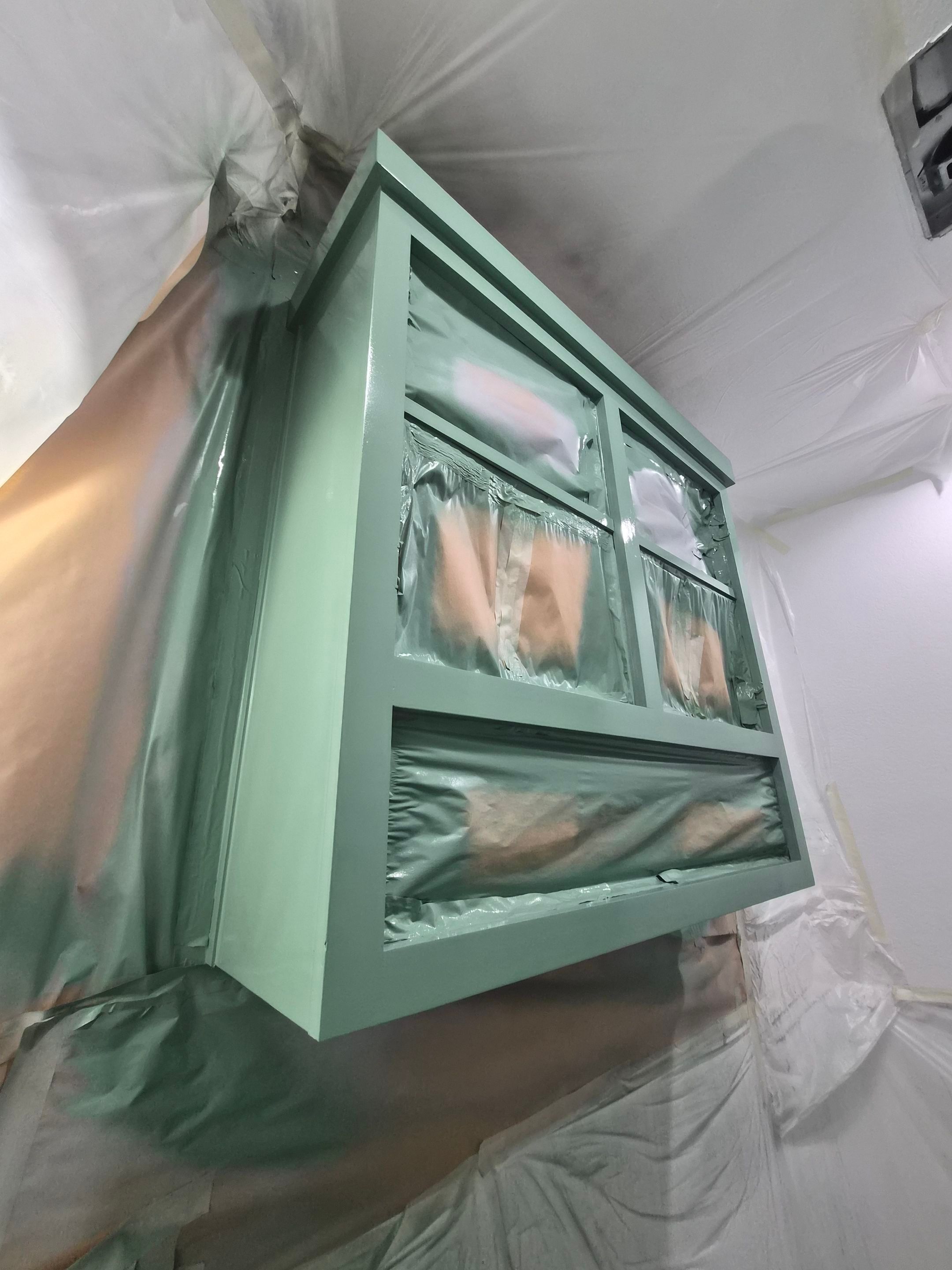 Sage Green Cabinet Transformation in Brownsboro, TX! by Quality Coats Painting