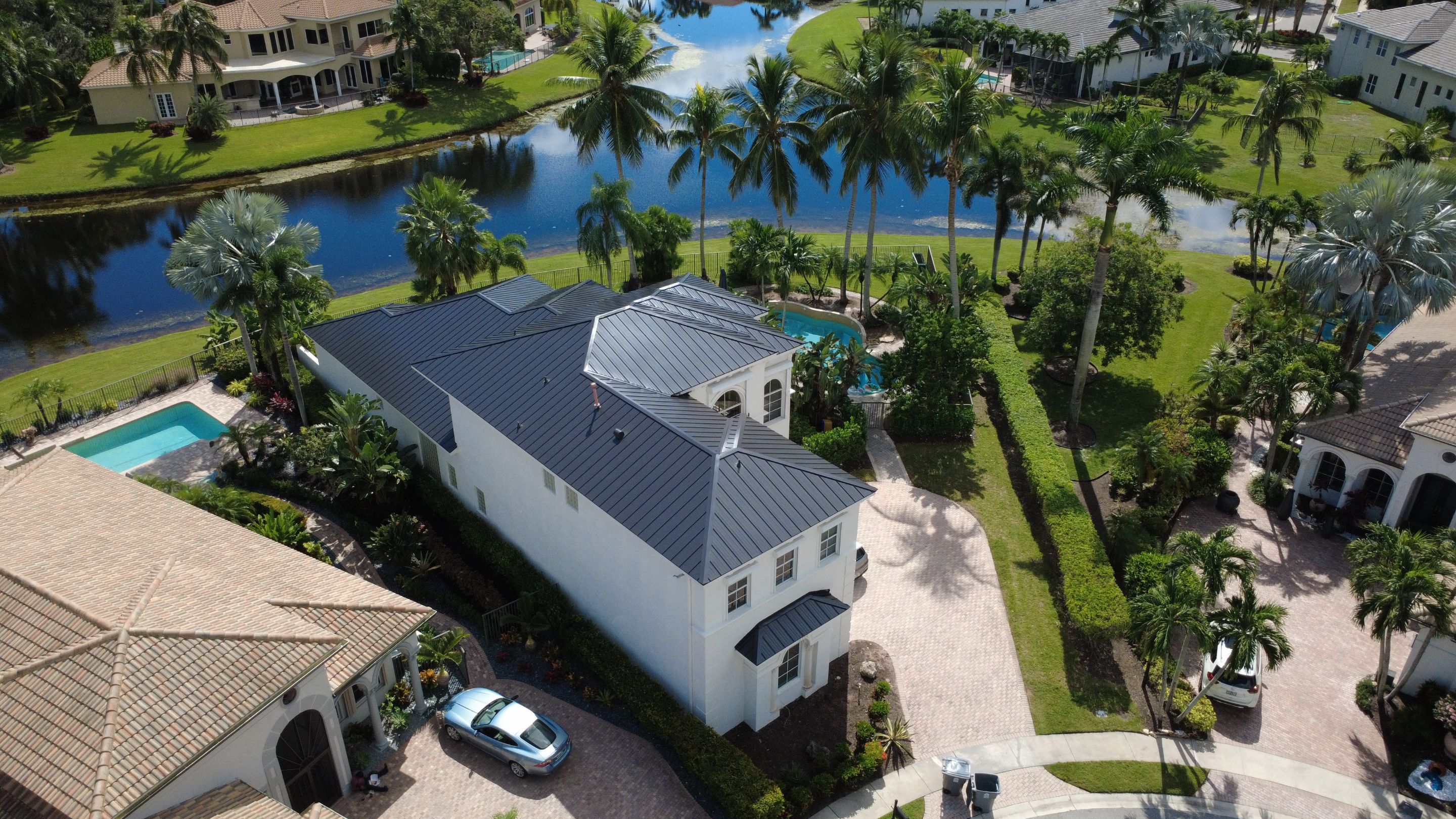 Residential Roofing Installation using 1" Nail strip metal roof by BLUES BROTHERS ROOFING