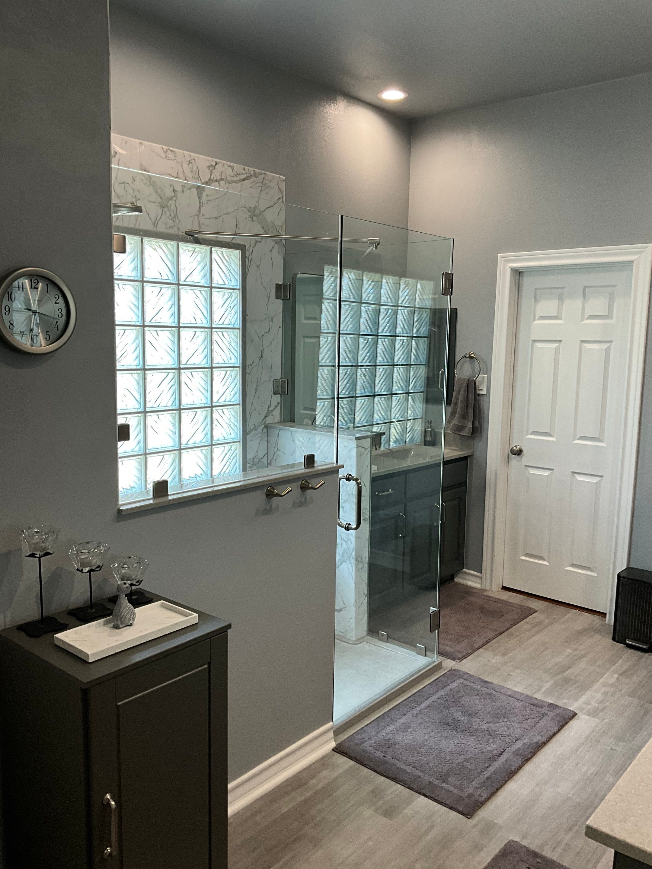 Stone Oak Master Bathroom Remodel with Walk-In Shower and Custom Vanity by Legacy Bath and Kitchen