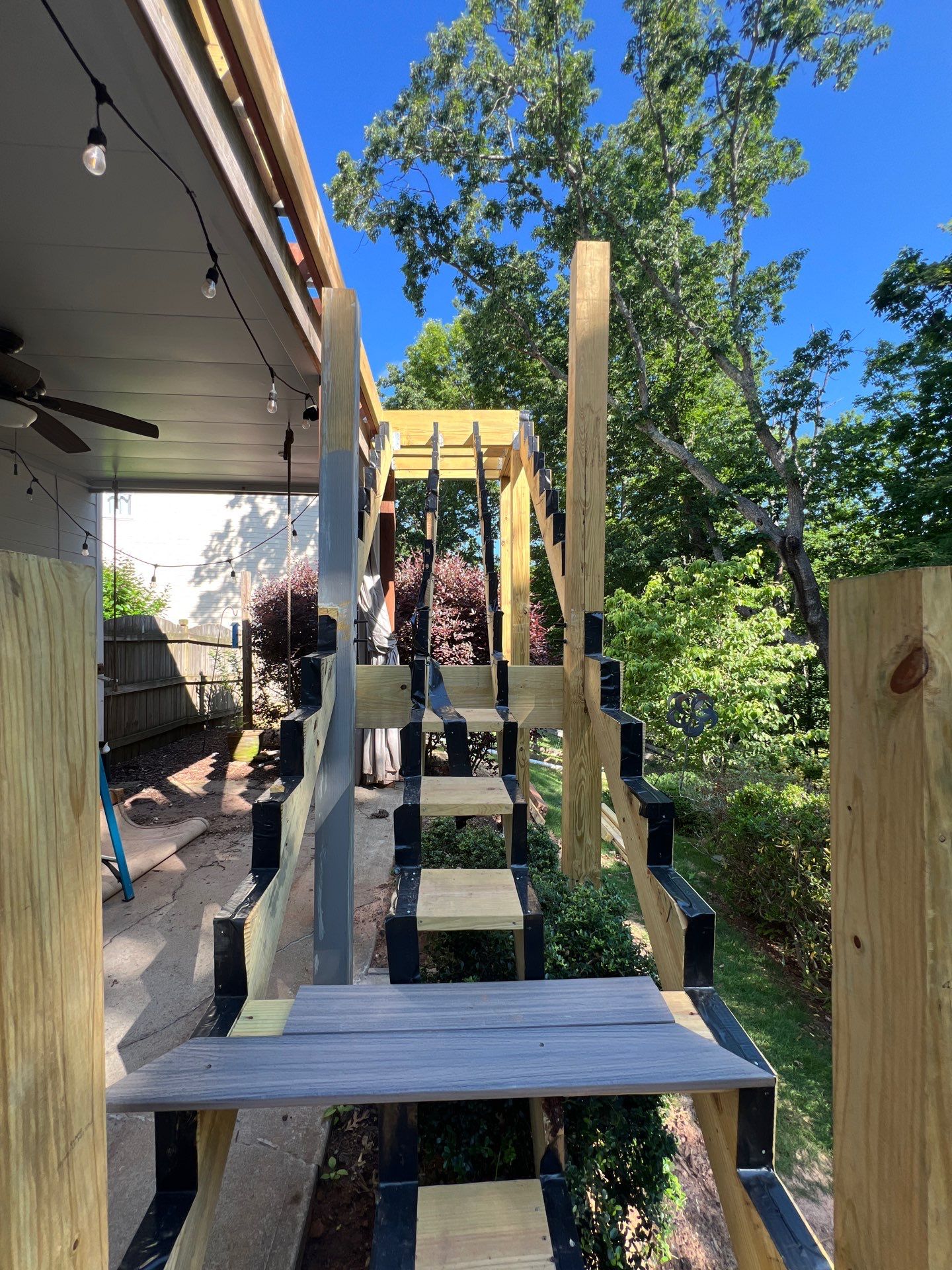 Elevated Composite Deck and Concrete Landing Installation in Kennesaw by Swift Home Renovations