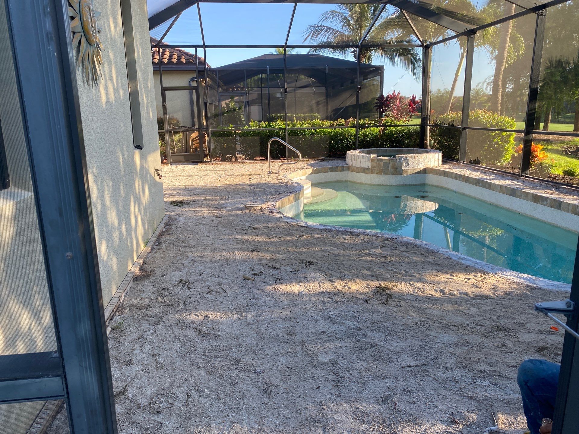 Textured Marble Pool Deck - Bonita National Golf & Country Club by Old Town Pavers Llc