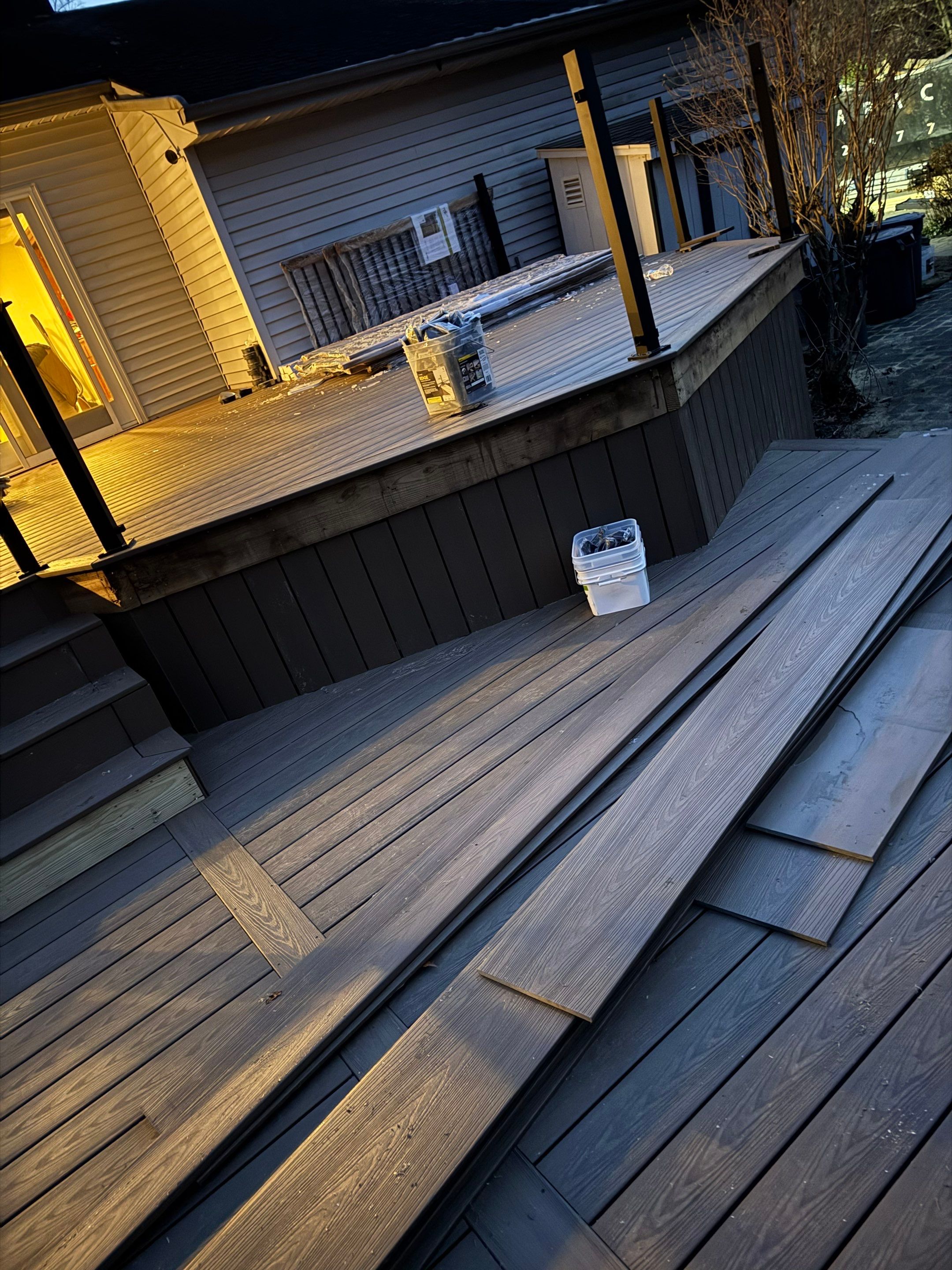 New Deck using Deckorators  decking and vinyl railings by deck guardian