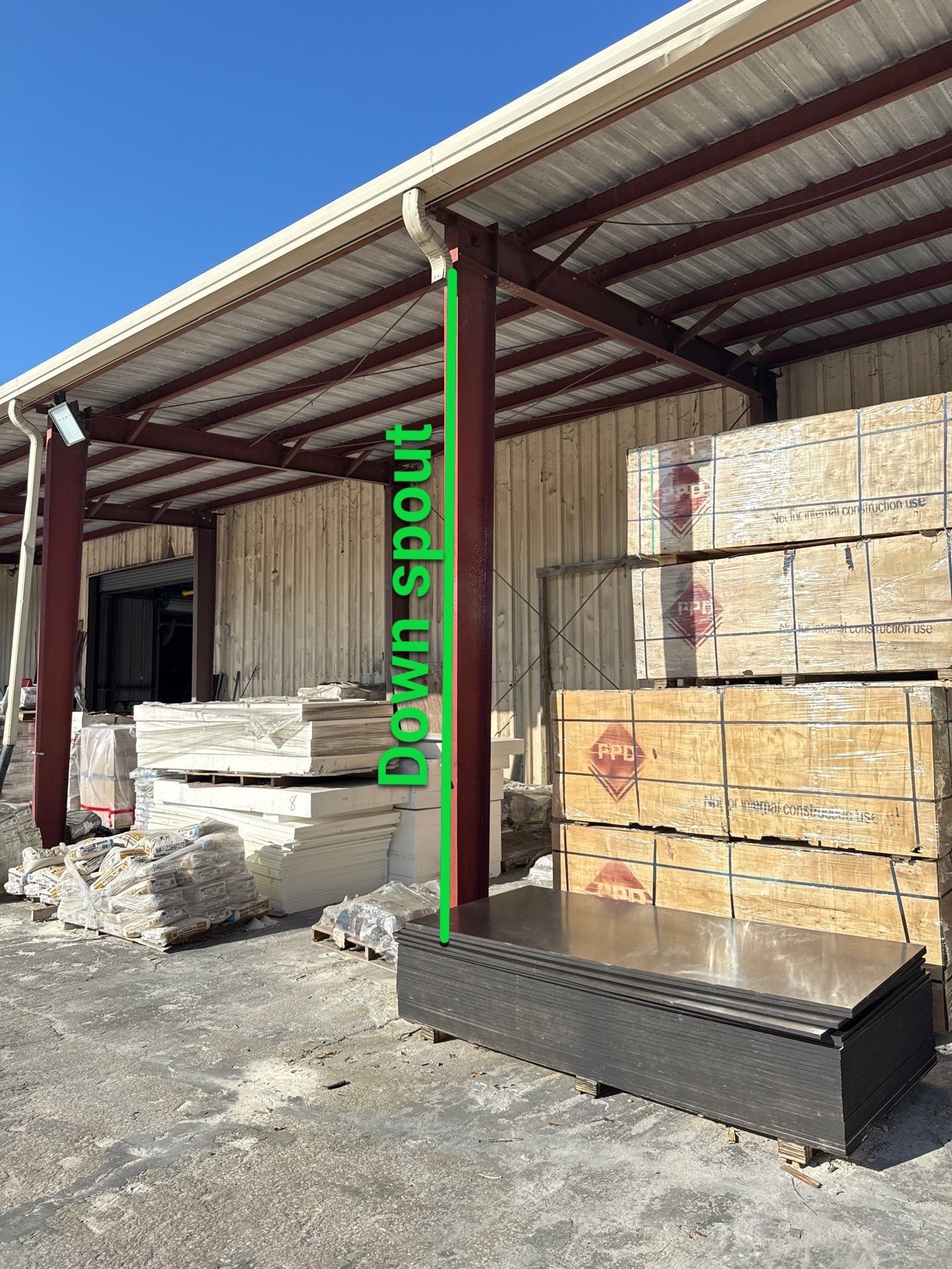 Commercial Box Gutters and White Downspouts Installation in Tampa FL by Gutter Professors