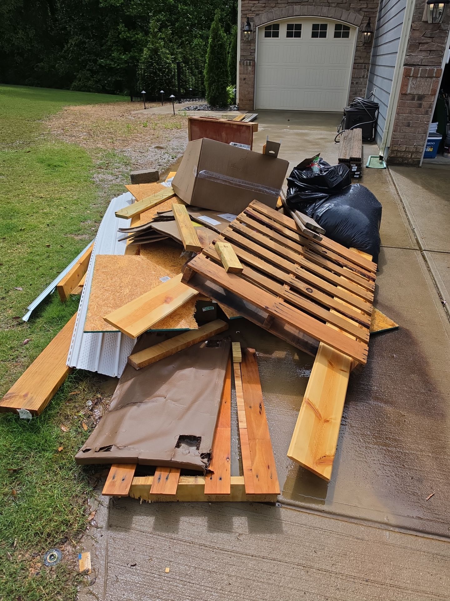 Job site clean up in Indian Land by Badger Hauling