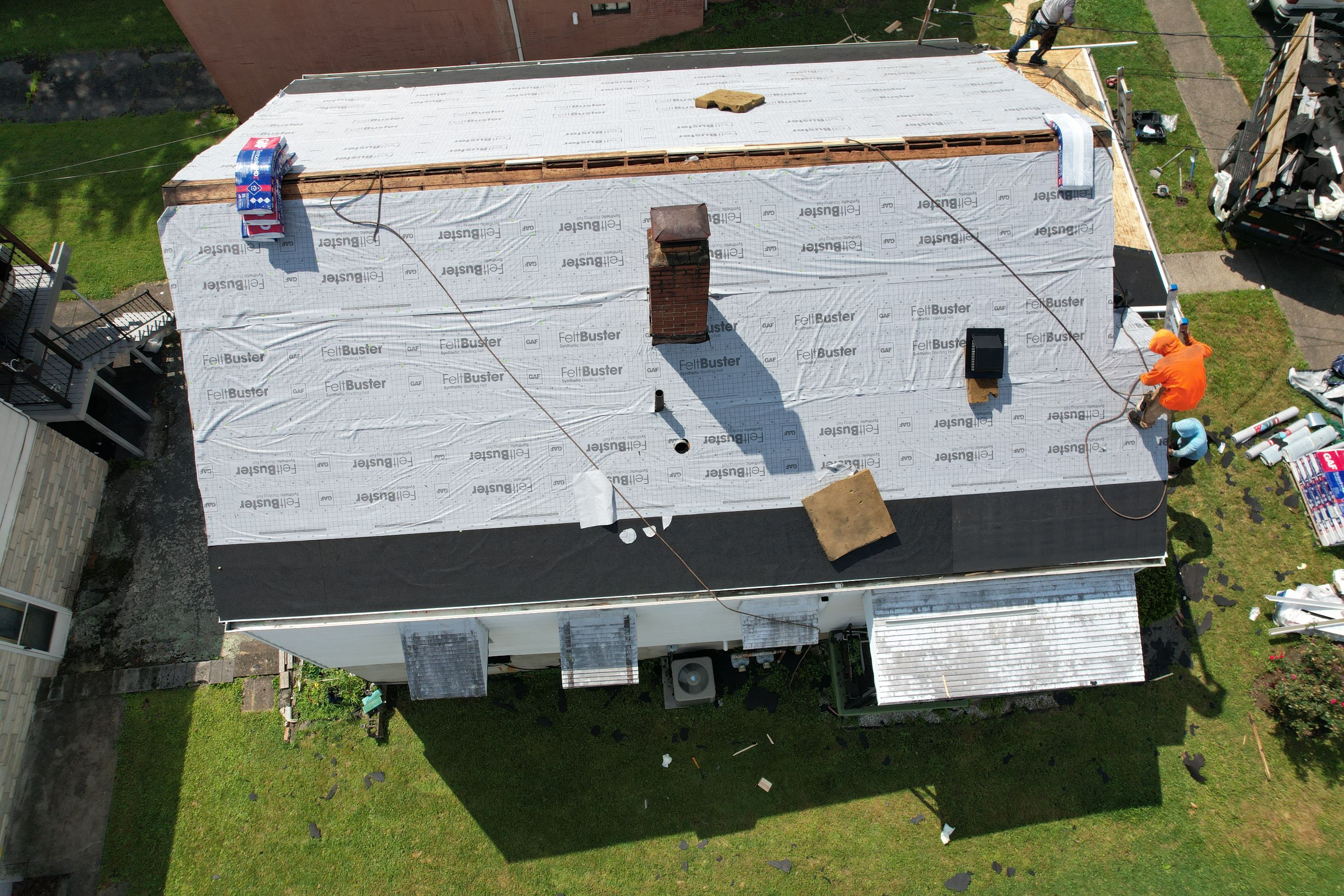 Residential Roofing Installation using GAF Timberline HDZ Williamsburg Slate by Rainstoppers Roofing