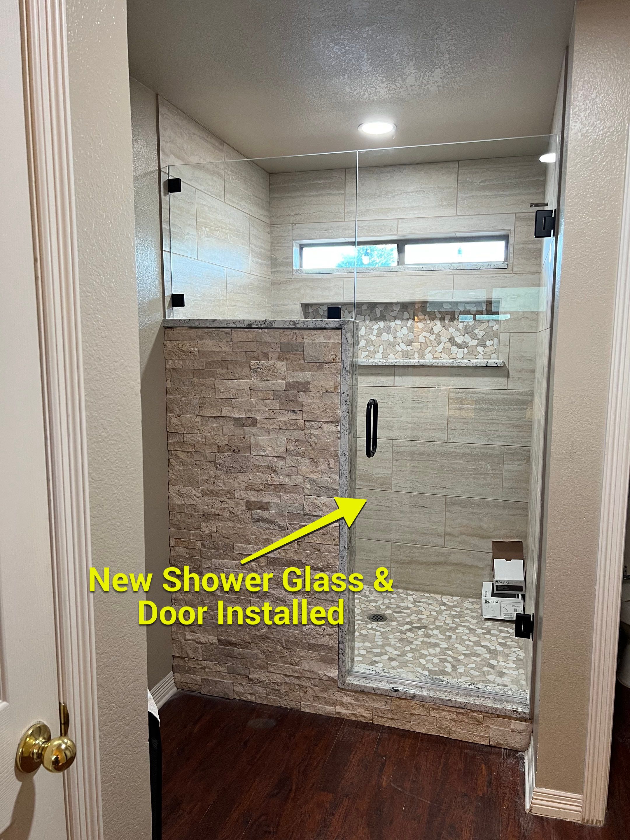 Bathroom Shower Remodel for a client by First United Roofing & Construction
