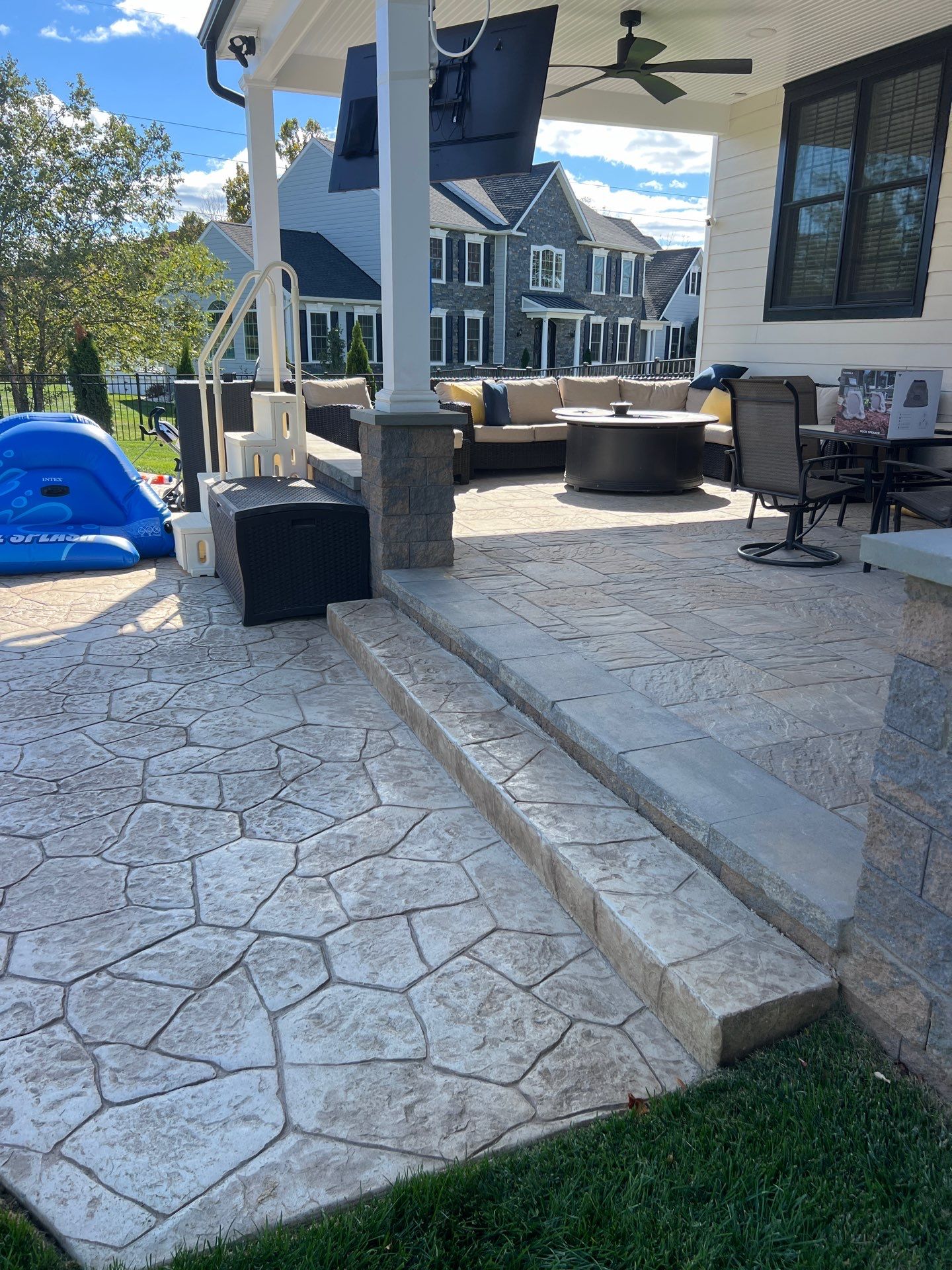 Stamped Concrete Pool Deck  by Architectural Concrete Design