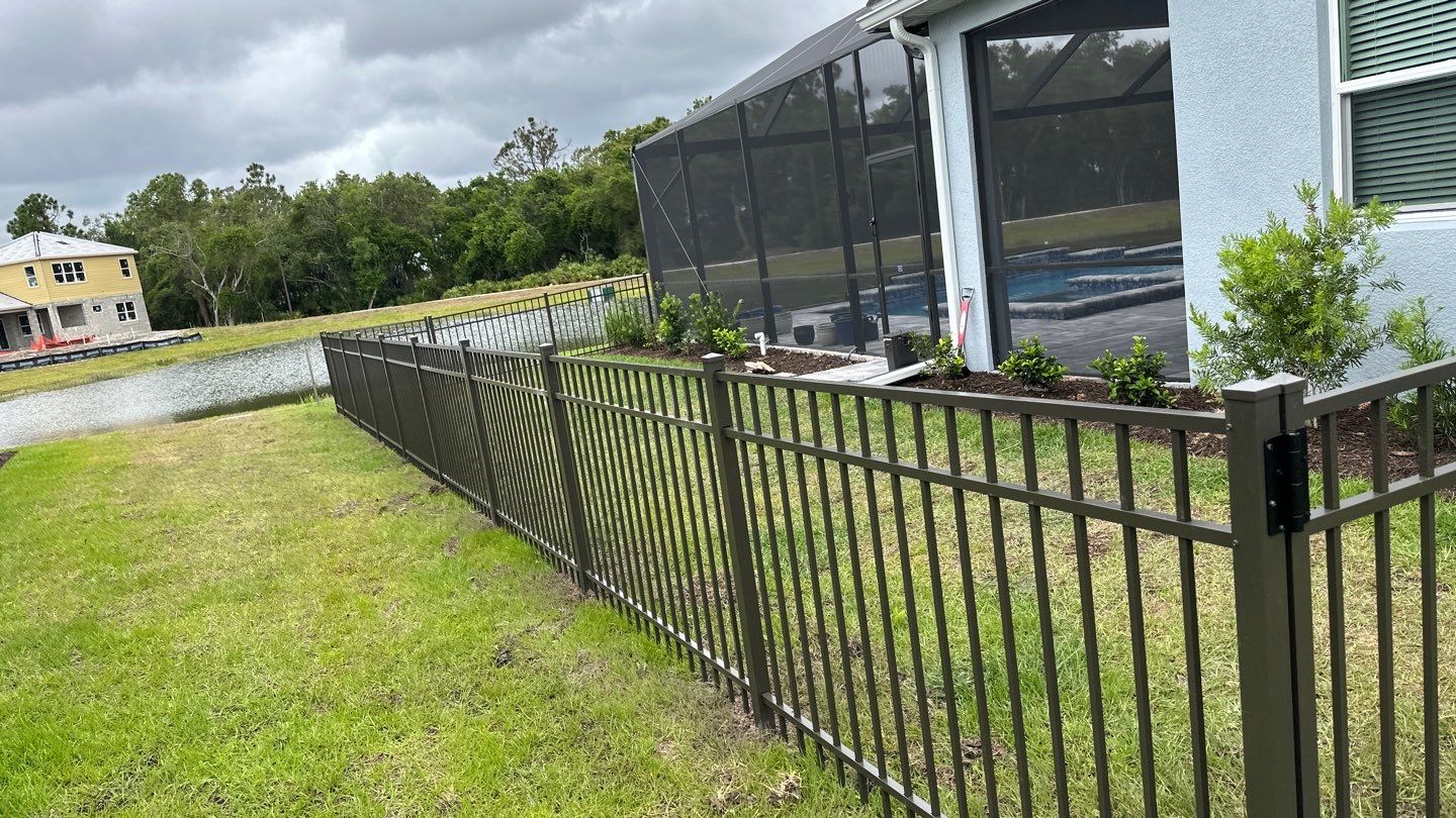 Aluminum Fence Installation using Black 3 Rail Aluminum Fence by Asap fence and gates, LLC