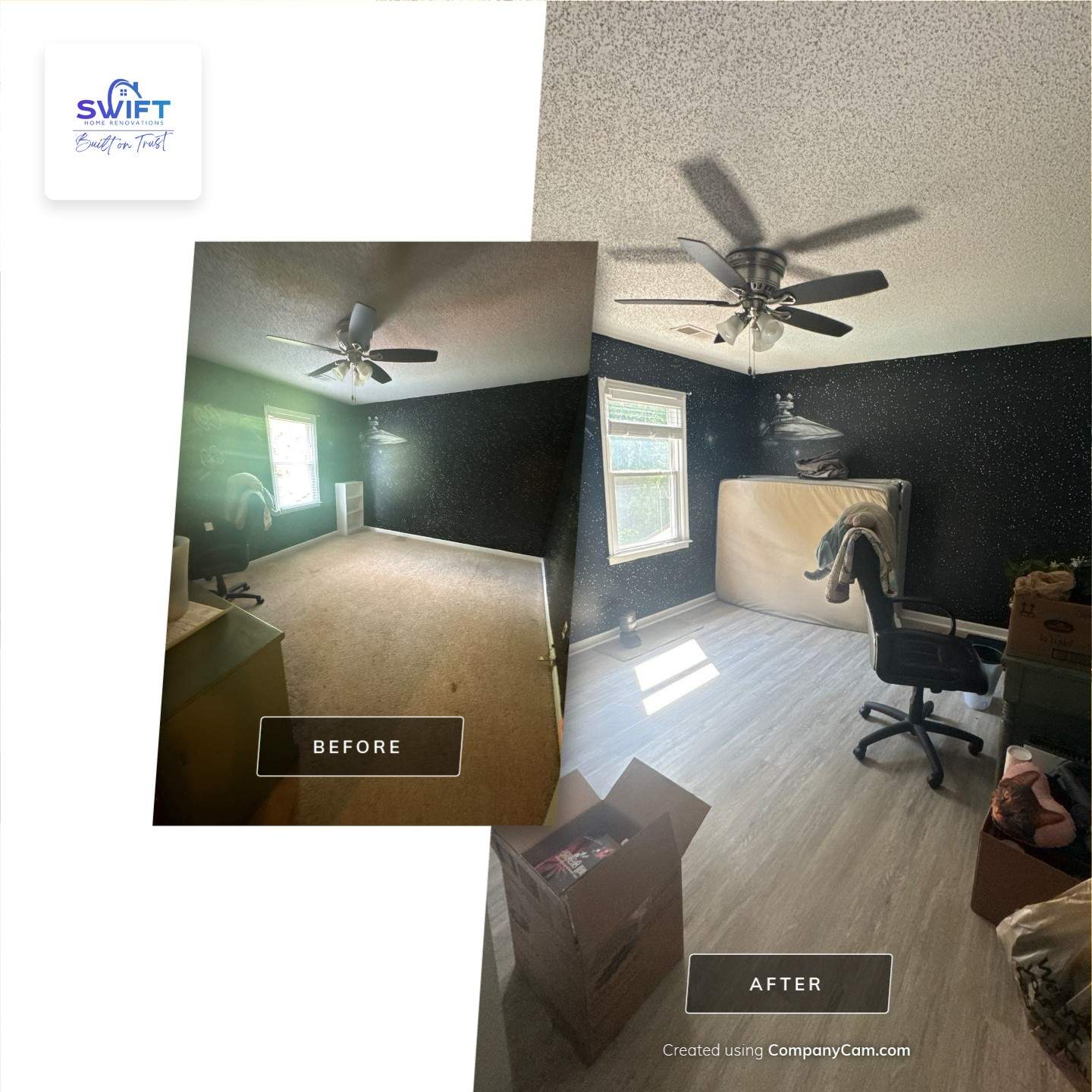 Interior Flooring Refresh with Wood-Look Plank Installation in Powder Springs by Swift Home Renovations