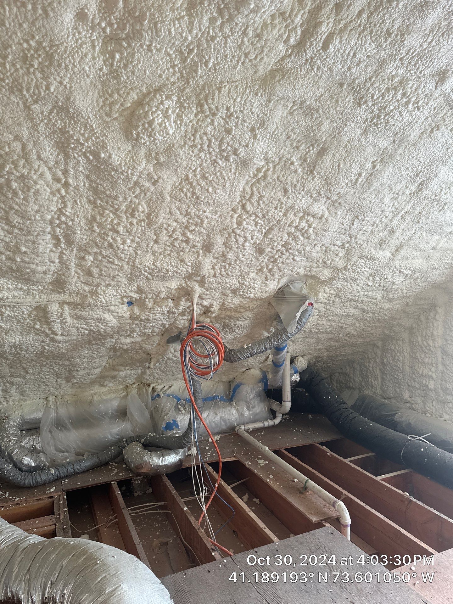 Attic Insulation using open cell spray foam by NYS Foam & Energy