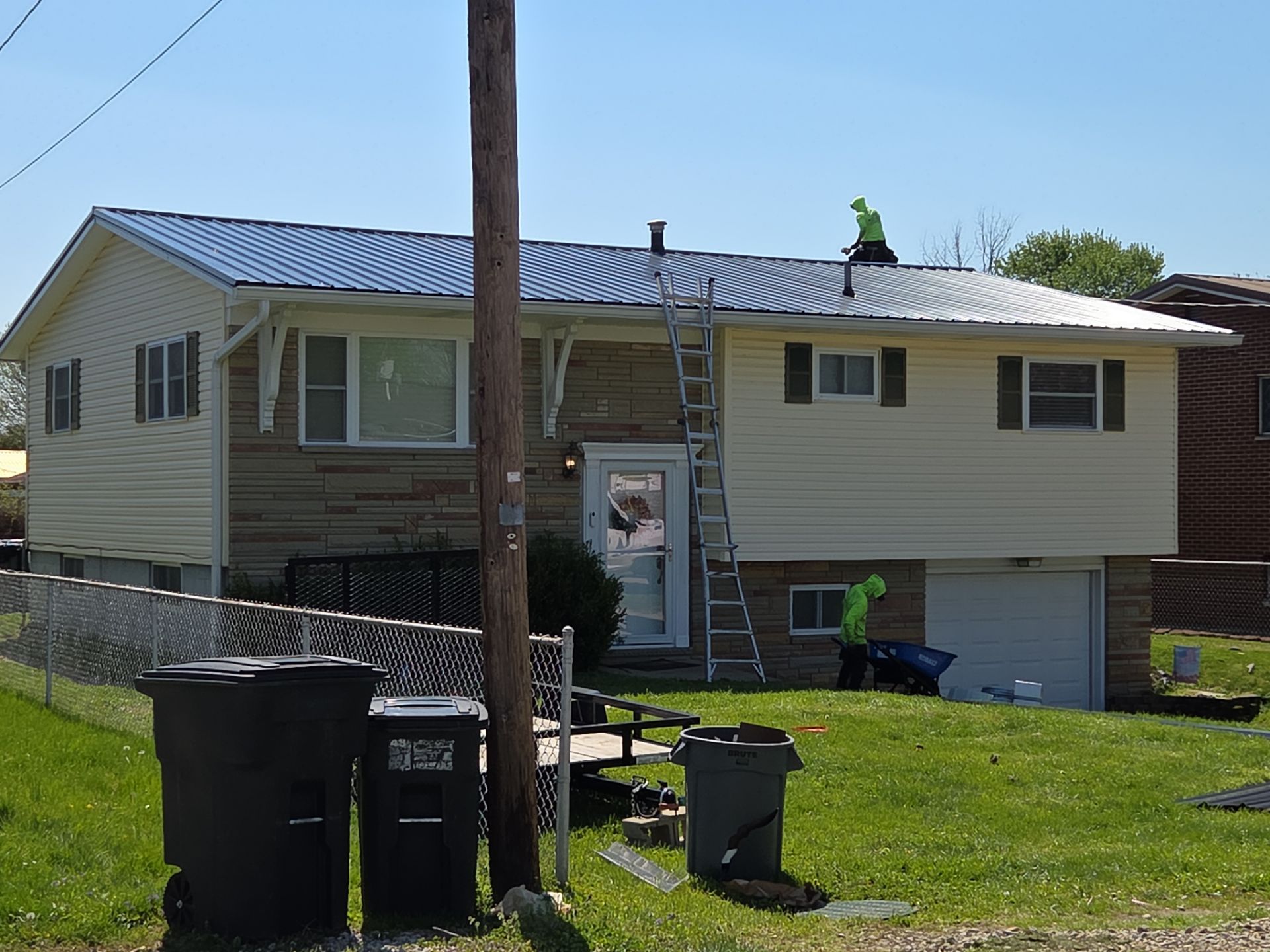 Residential Metal Roofing Installation on South Point Split-Level Home by Mr. Roofer