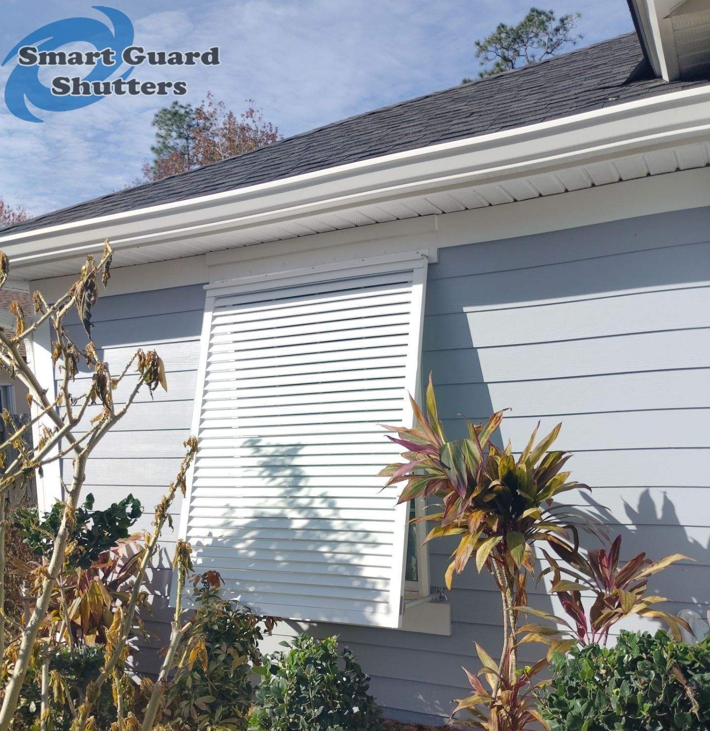 Decorative Bahamas in Signal White by Smart Guard Shutters