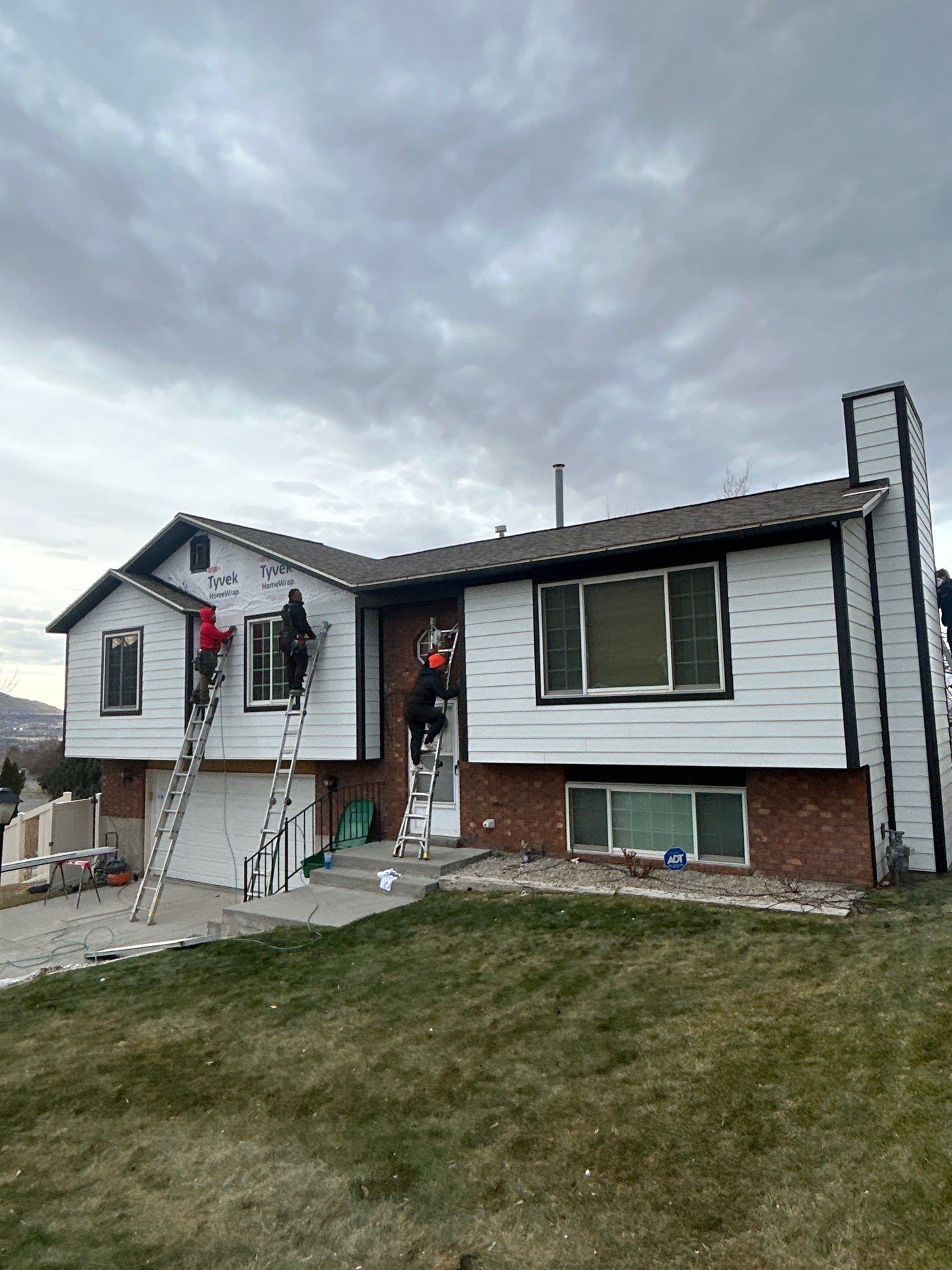 Sandy | Aluminum to Hardie Conversion | Arctic White & Custom Midnight Black by Ideal Siding Utah