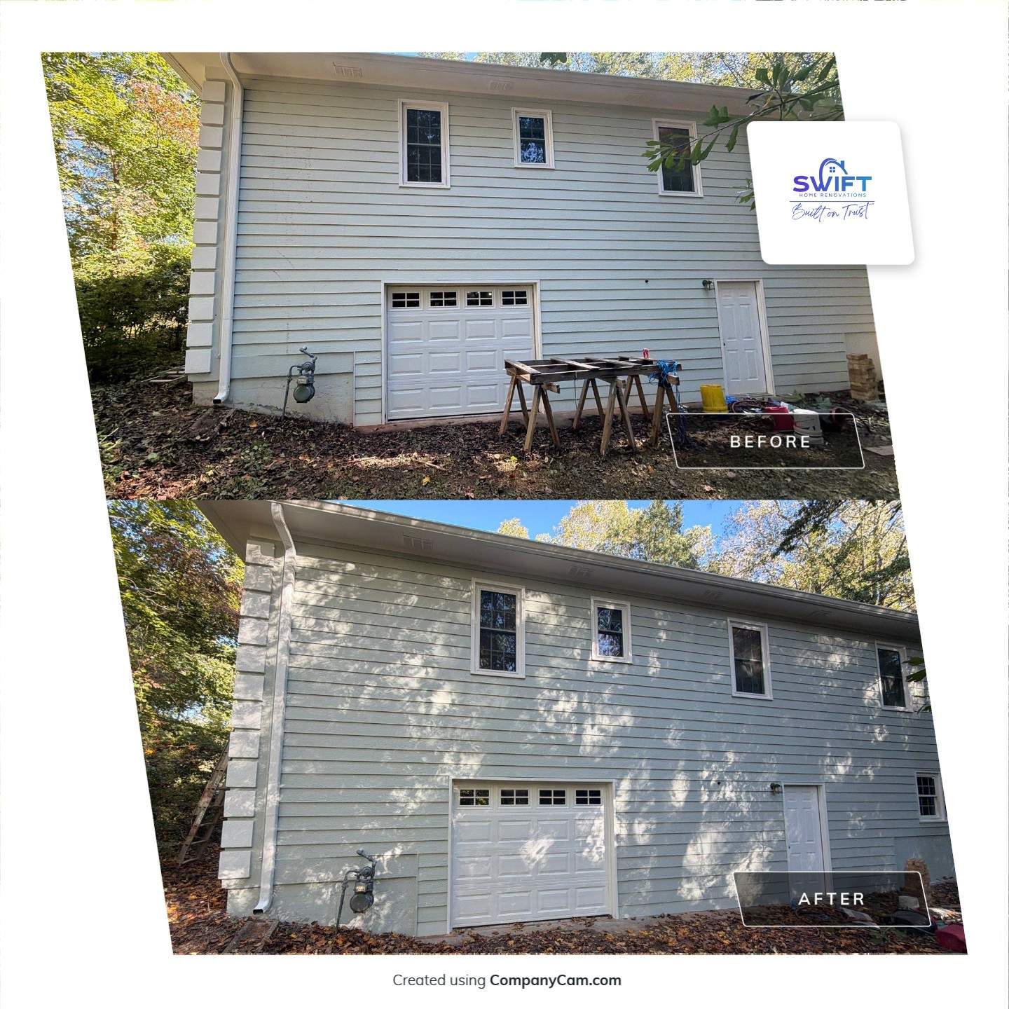Exterior Residential Painting and Deck Refinishing in Canton, Georgia by Swift Home Renovations 