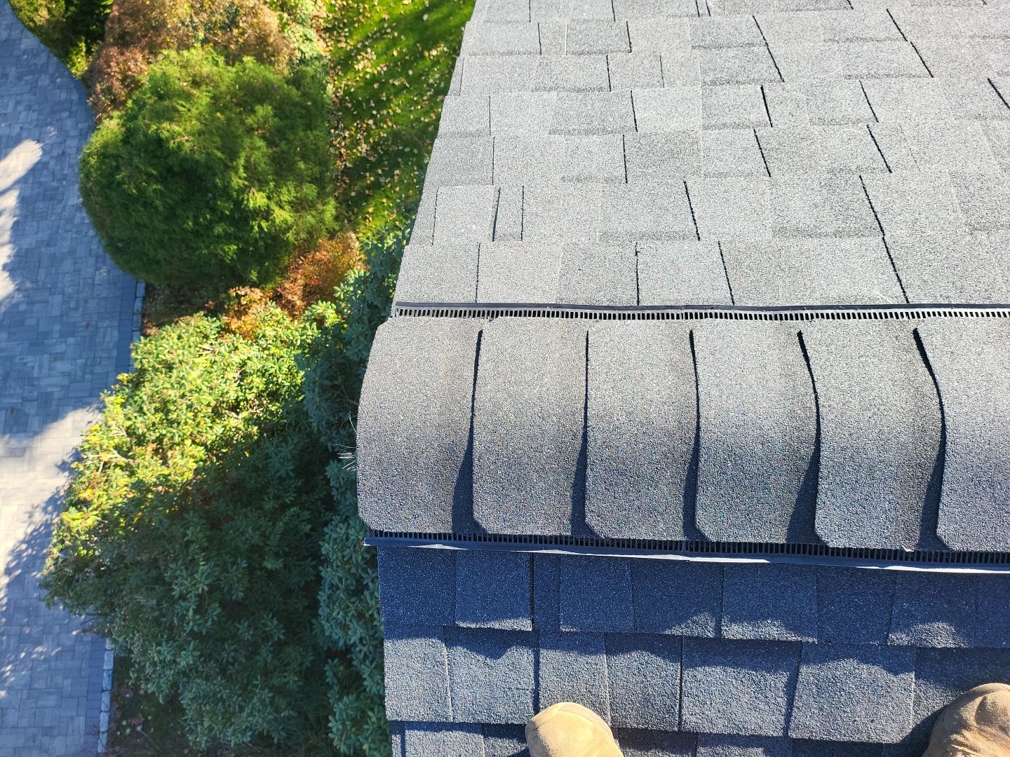 Residential Roofing Installation using Certainteed Landmark Moire Black by A Plus Exterior