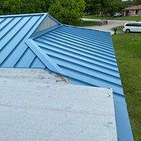 24ga 1.5" Mechanical Seam Slate Blue by Total Roofing System The Metal Roof Experts