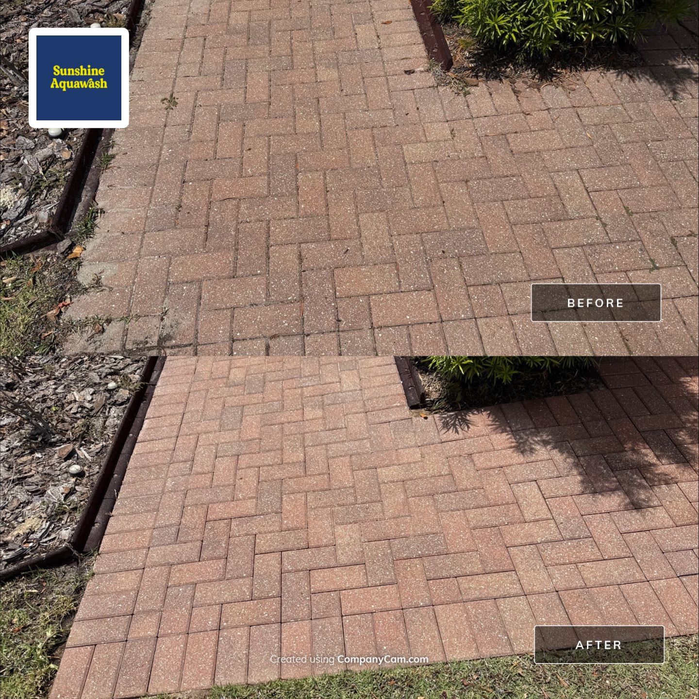 Paver Driveway & Sidewalk Cleaning with Hi-Low Surface Cleaner – Oakleaf Hammock, Ellenton, FL by Sunshine AquaWash