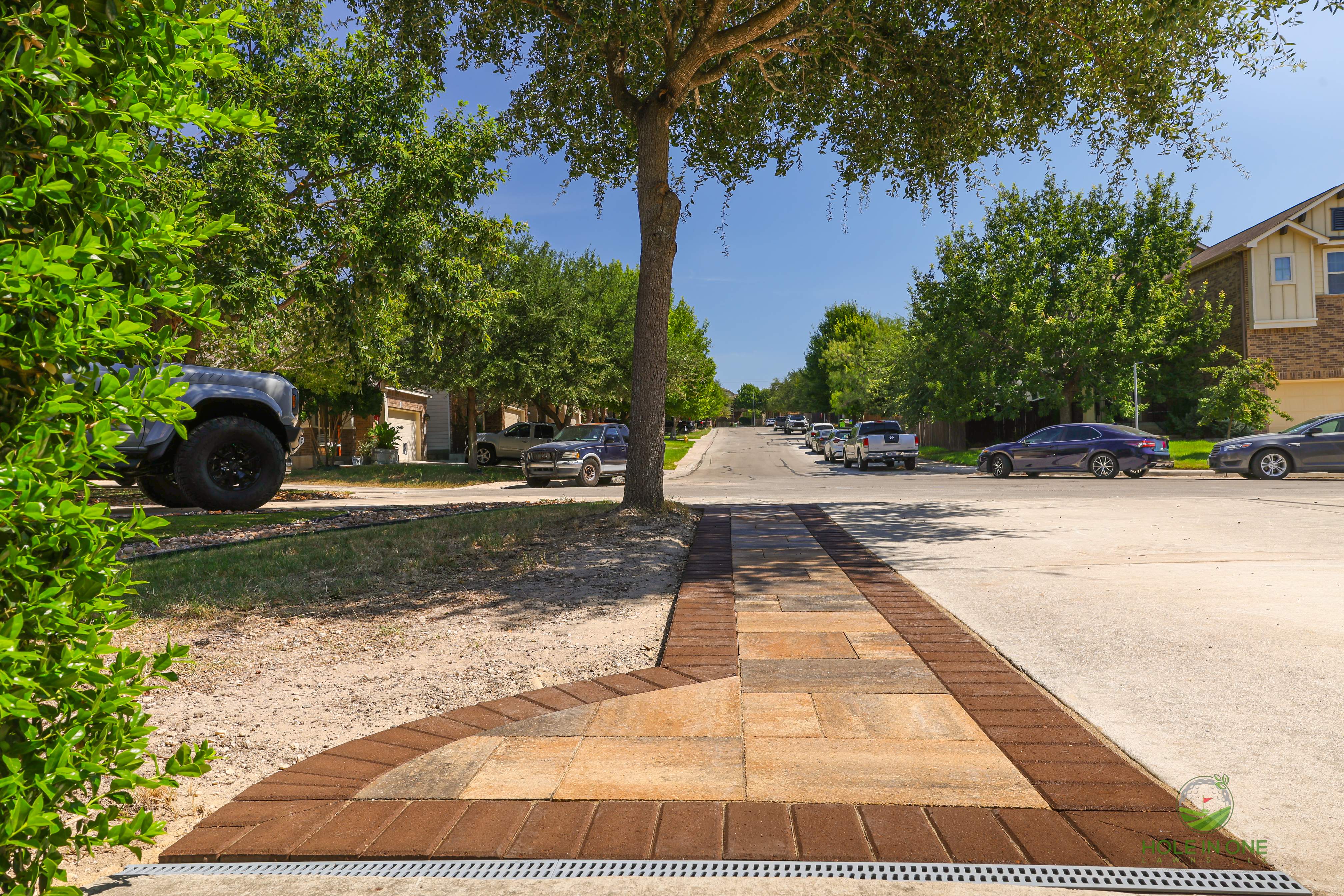 Trex Pool Deck & Belgard Paver Walkway | Coolcrest, San Antonio TX by Hole In One Lawns, LLC
