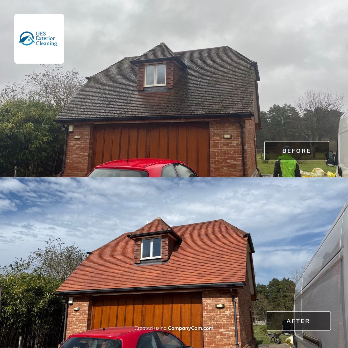 Roof Clean - Moss Removal - Gutter Clean using Honda 15lpm Low Pressure Washing Machine by Ges Exterior Cleaning ltd
