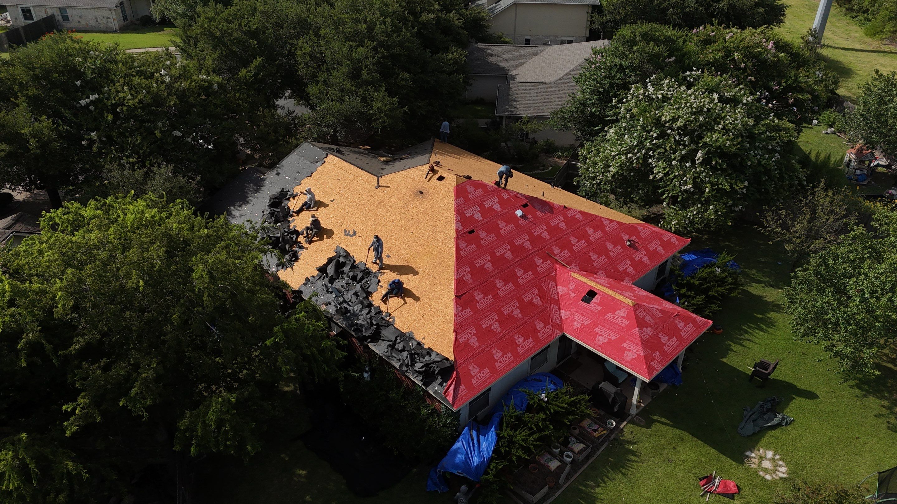Residential Roof Replacement using GAF - HDZ - Charcoal by Action Exteriors Austin