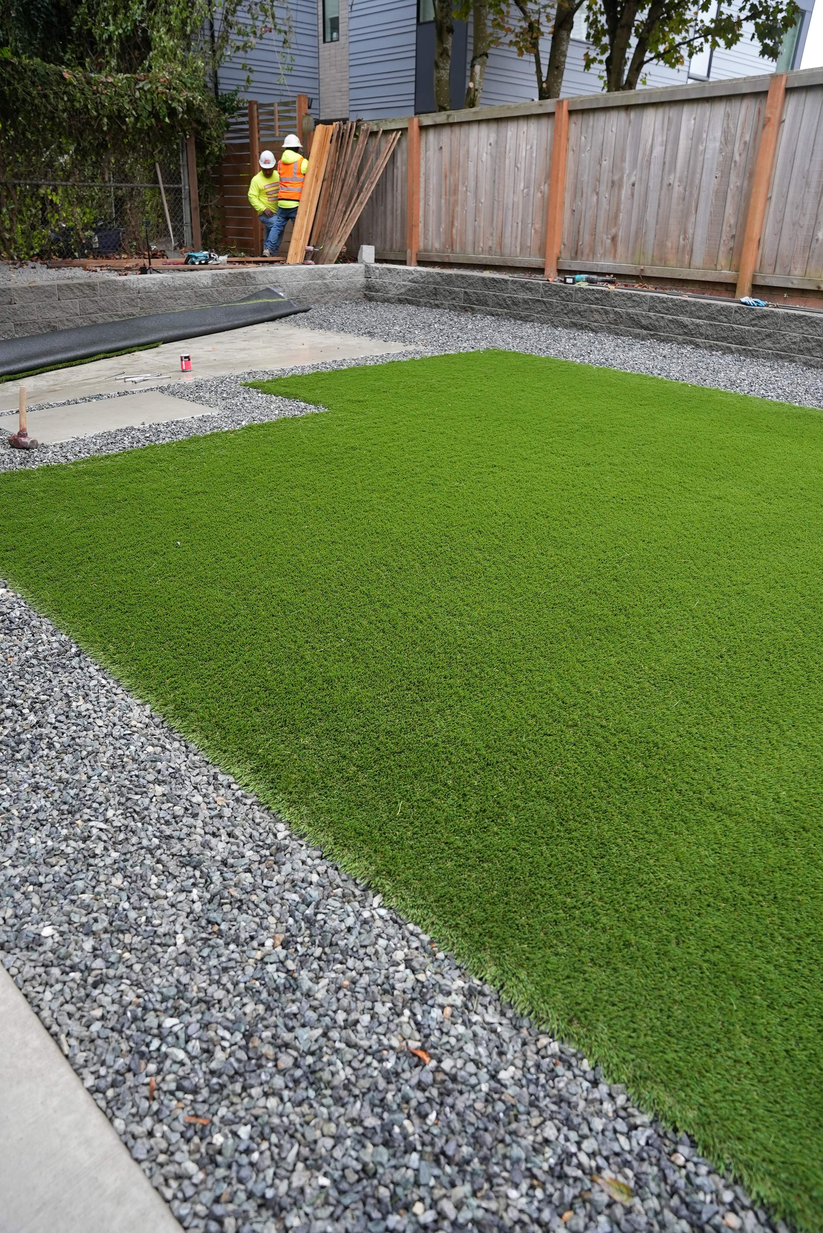 Turf Installation, Retaining Wall & Concrete Walkway | Seattle  by Jireh Asphalt & Concrete Inc 