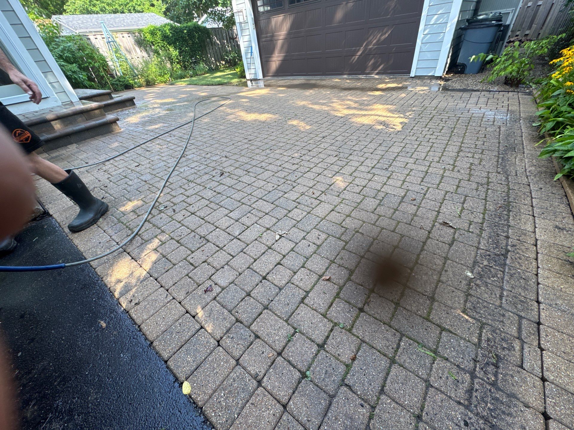 Highland Park, Brick paver cleaning sanding and sealing   by Northern Power Washing LLC.