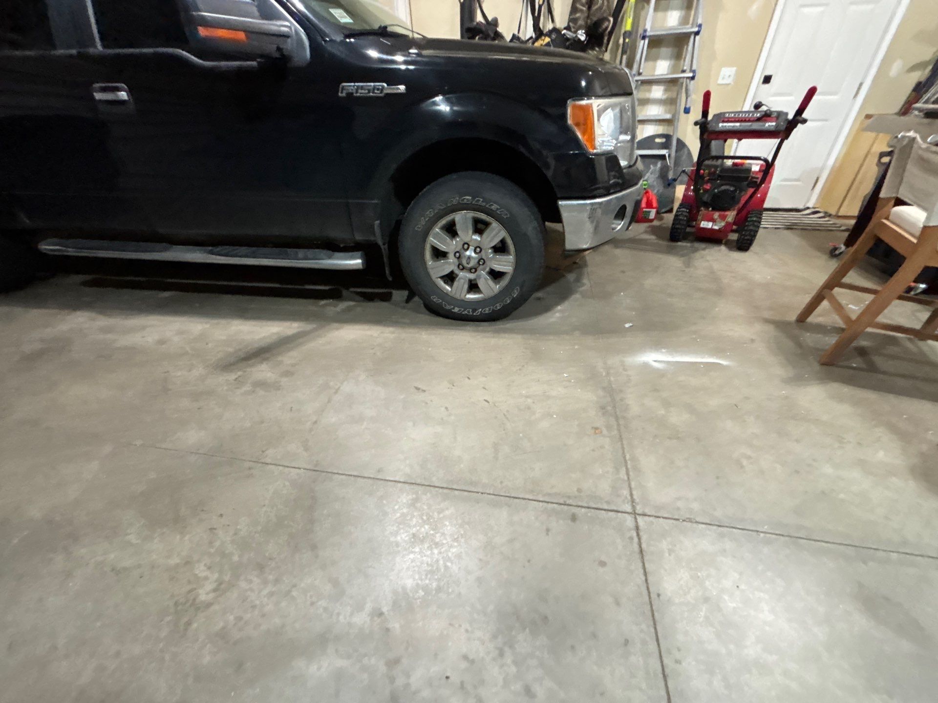 Full Garage Floor Resurfacing and Decorative Epoxy Flake Finish by Select Painting, Coatings & Garage Cabinets