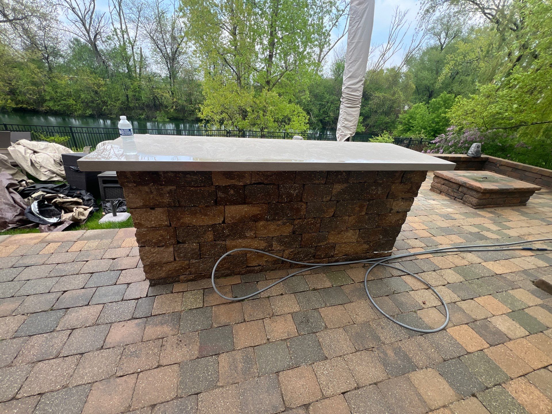 dryvit using Algaecide, soft wash soap by Northern Power Washing LLC.