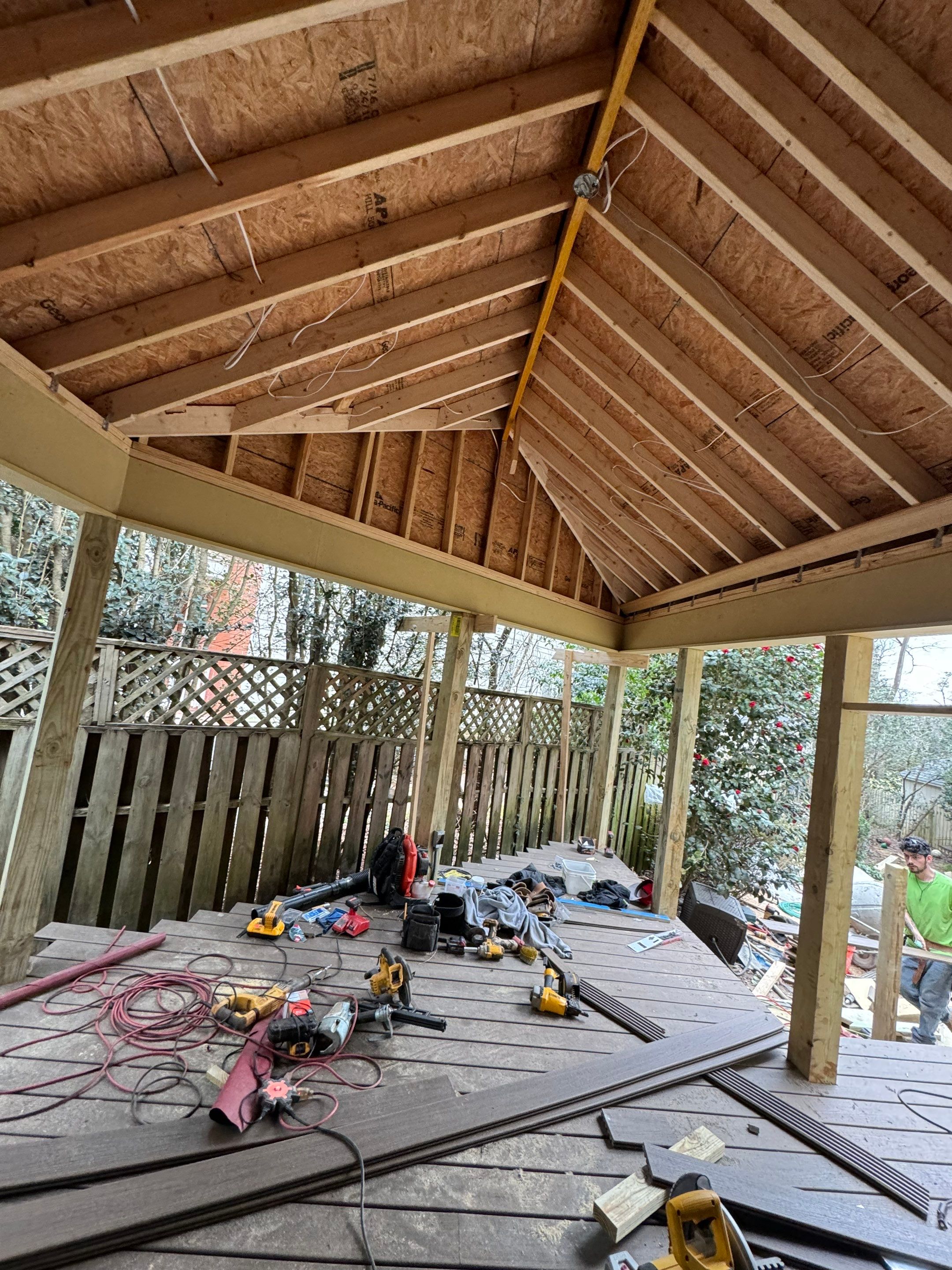 Custom Screened Porch Addition with Vaulted Wood Ceiling in Decatur by Swift Home Renovations