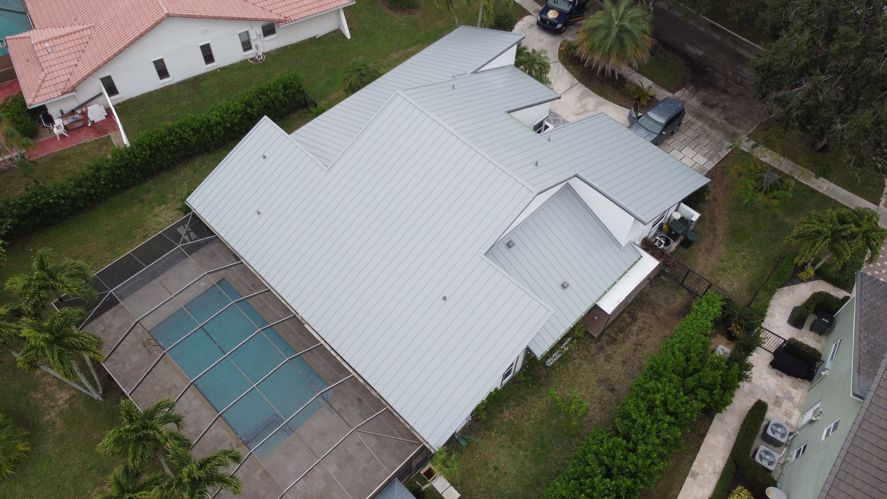 Residential Roofing Installation using 1" Nail strip metal roof by BLUES BROTHERS ROOFING