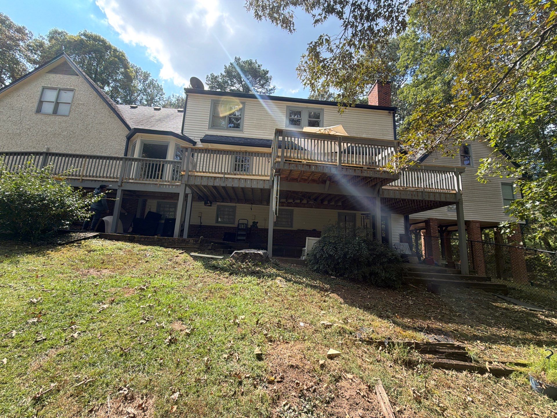 Multi-Level Deck Restoration and Staining Project in Canton, Georgia by Swift Home Renovations 