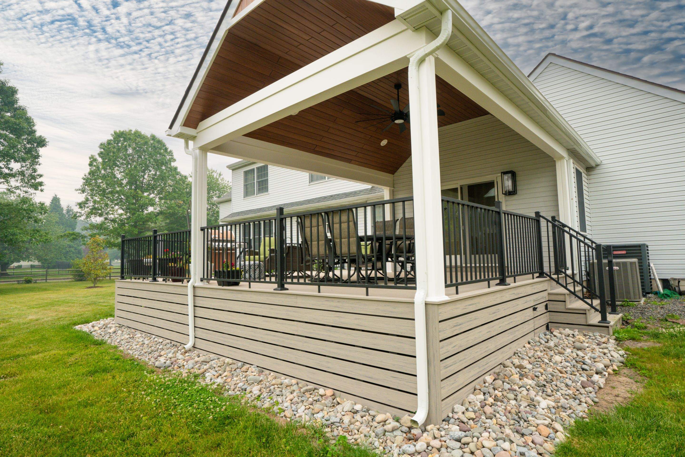 New deck With A frame porch In Morrisville PA by deck guardian