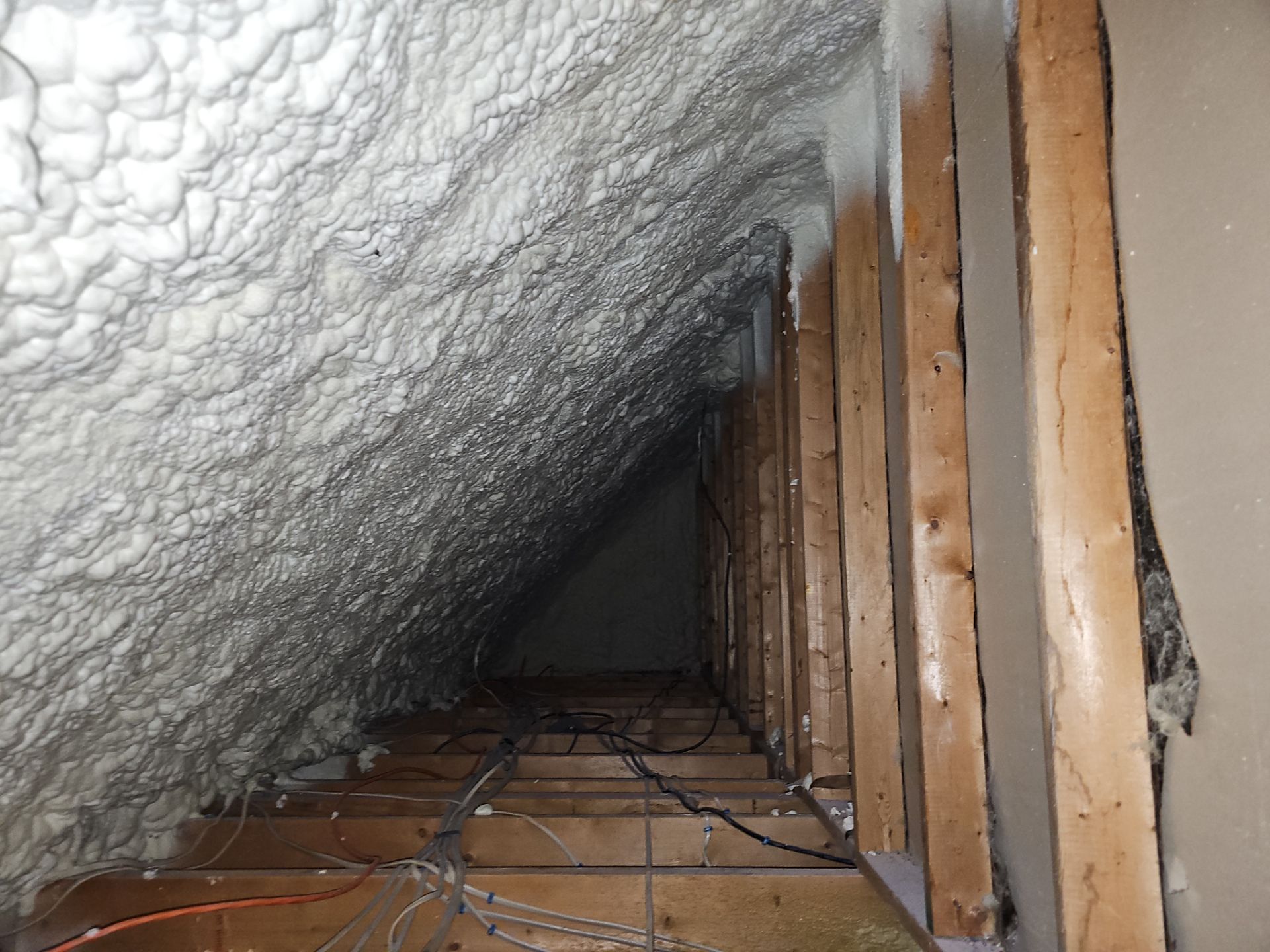 Attic Insulation using open cell spray foam by NYS Foam & Energy