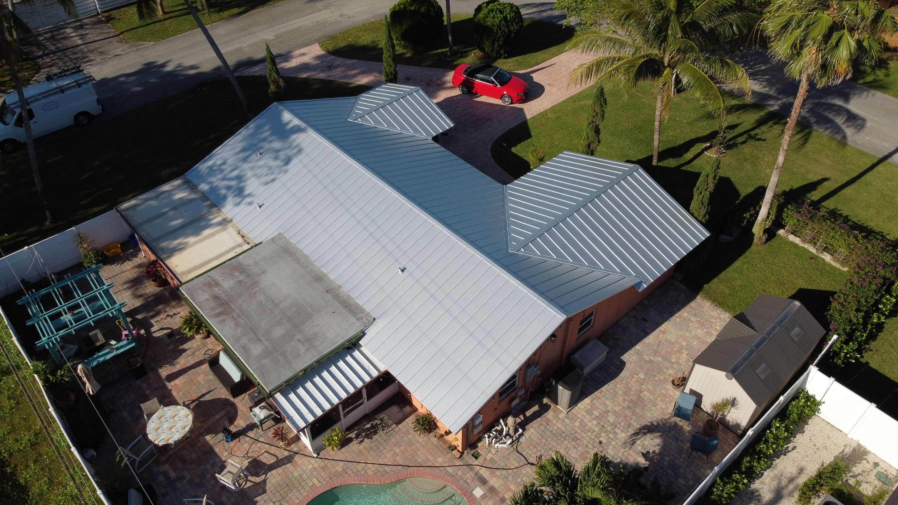Residential Roofing Installation using 1" Nail strip metal roof by BLUES BROTHERS CONSTRUCTION CORP