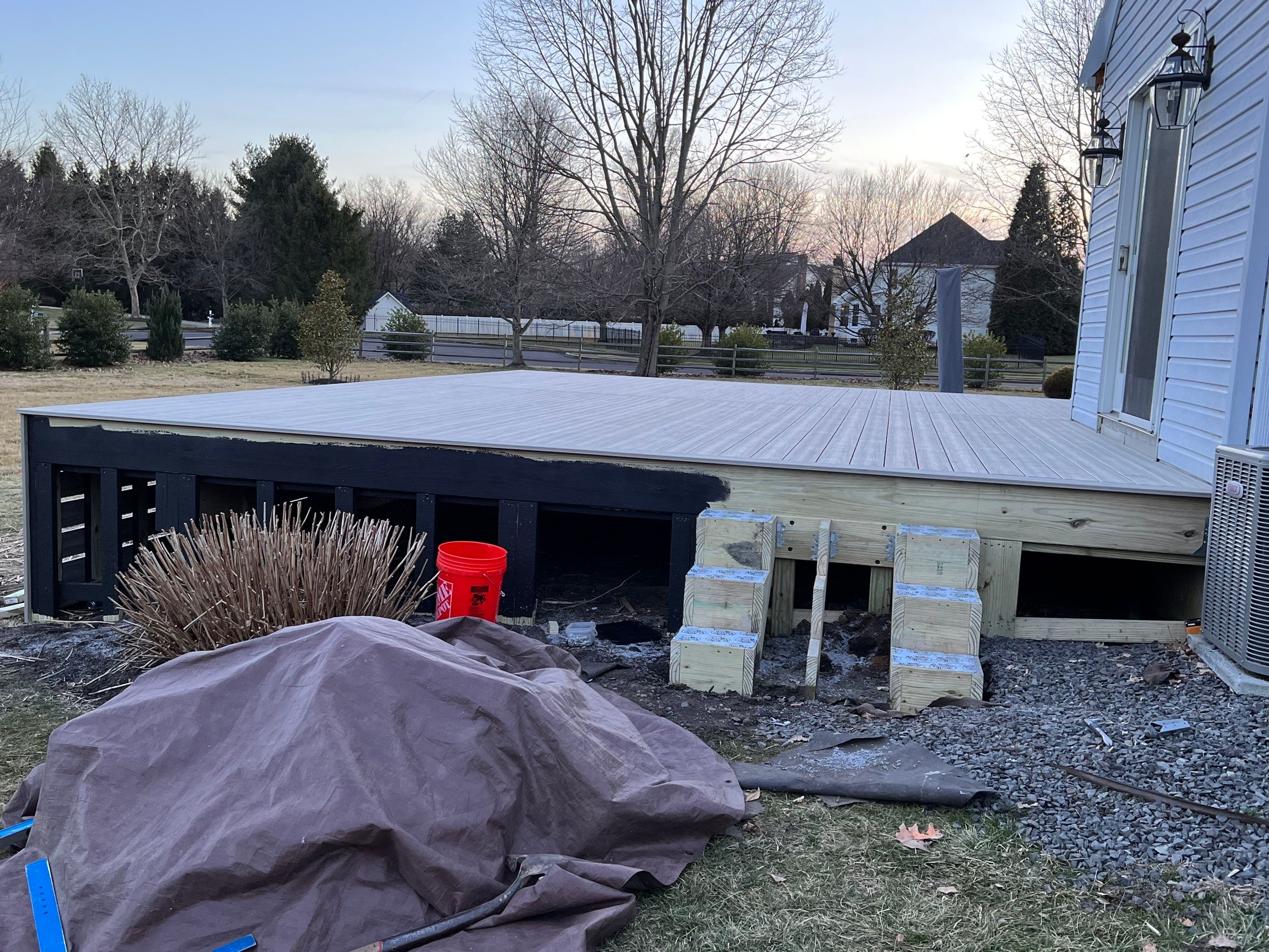New deck With A frame porch In Morrisville PA by deck guardian