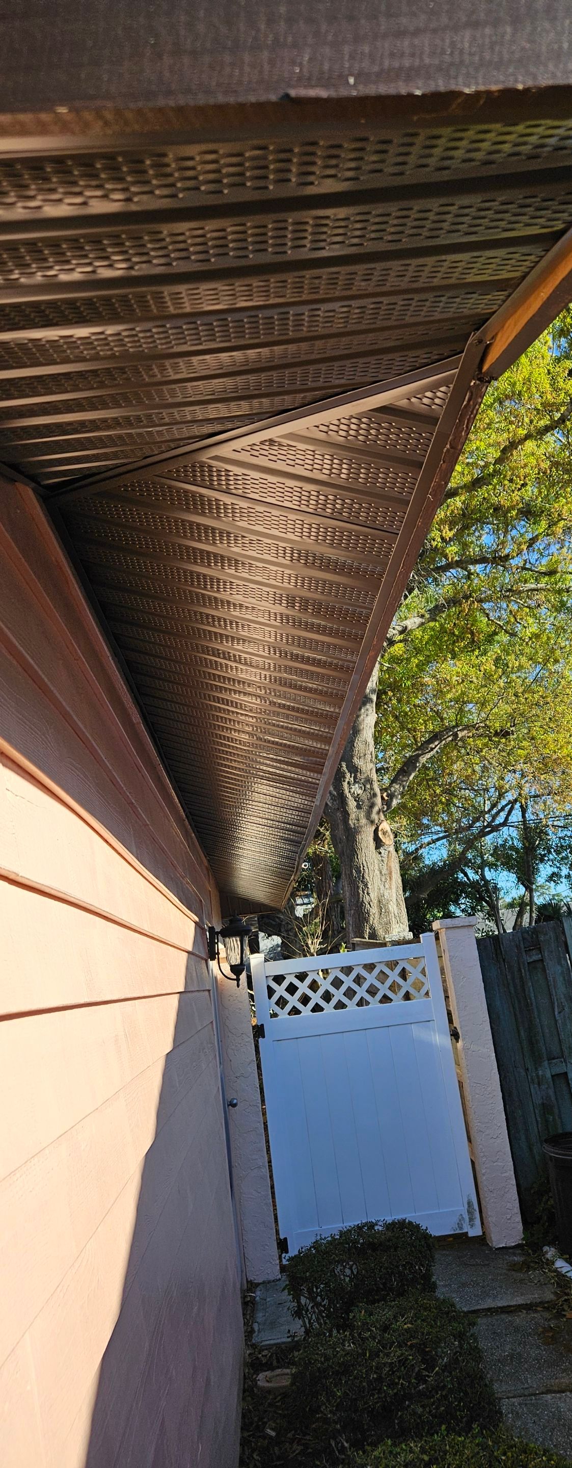 Musket Brown Soffit Installation in Sarasota FL by Gutter Professors