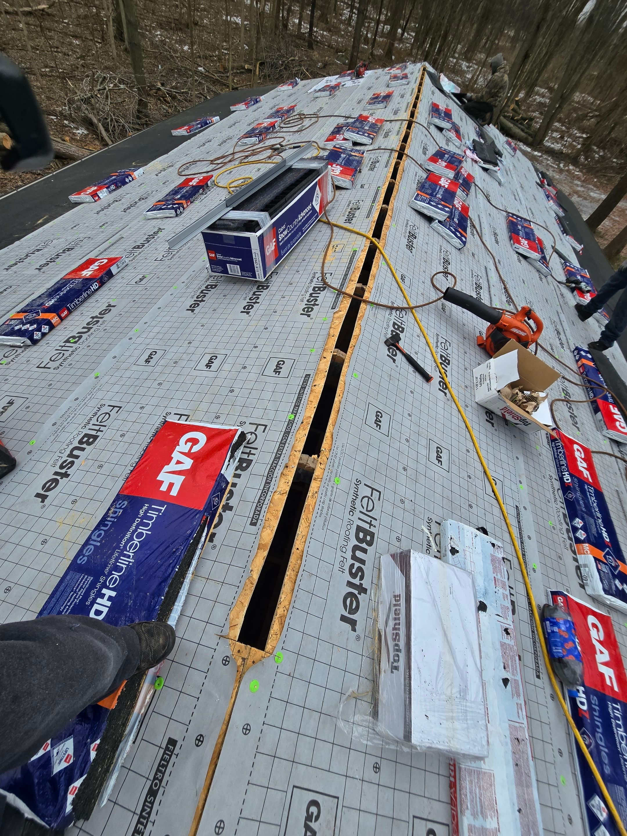 Residential Roofing Installation using GAF HDZ by Acme Exteriors