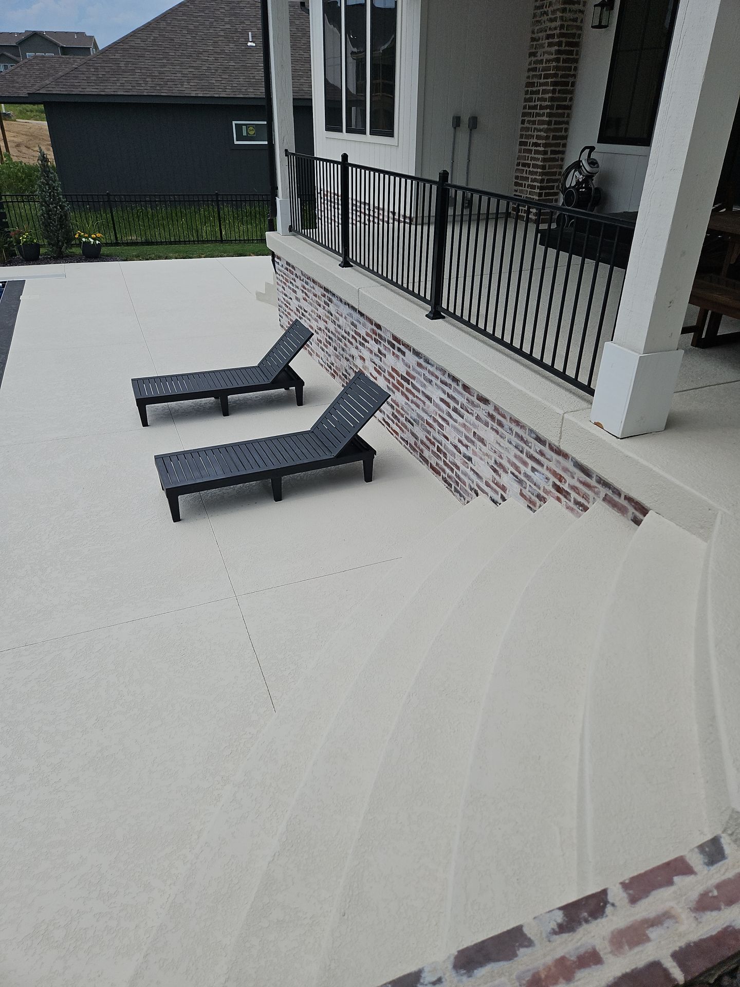 KCMO--Sundek Classic Texture Resurfacing--Bone White by Big Red Decorative Concrete, LLC