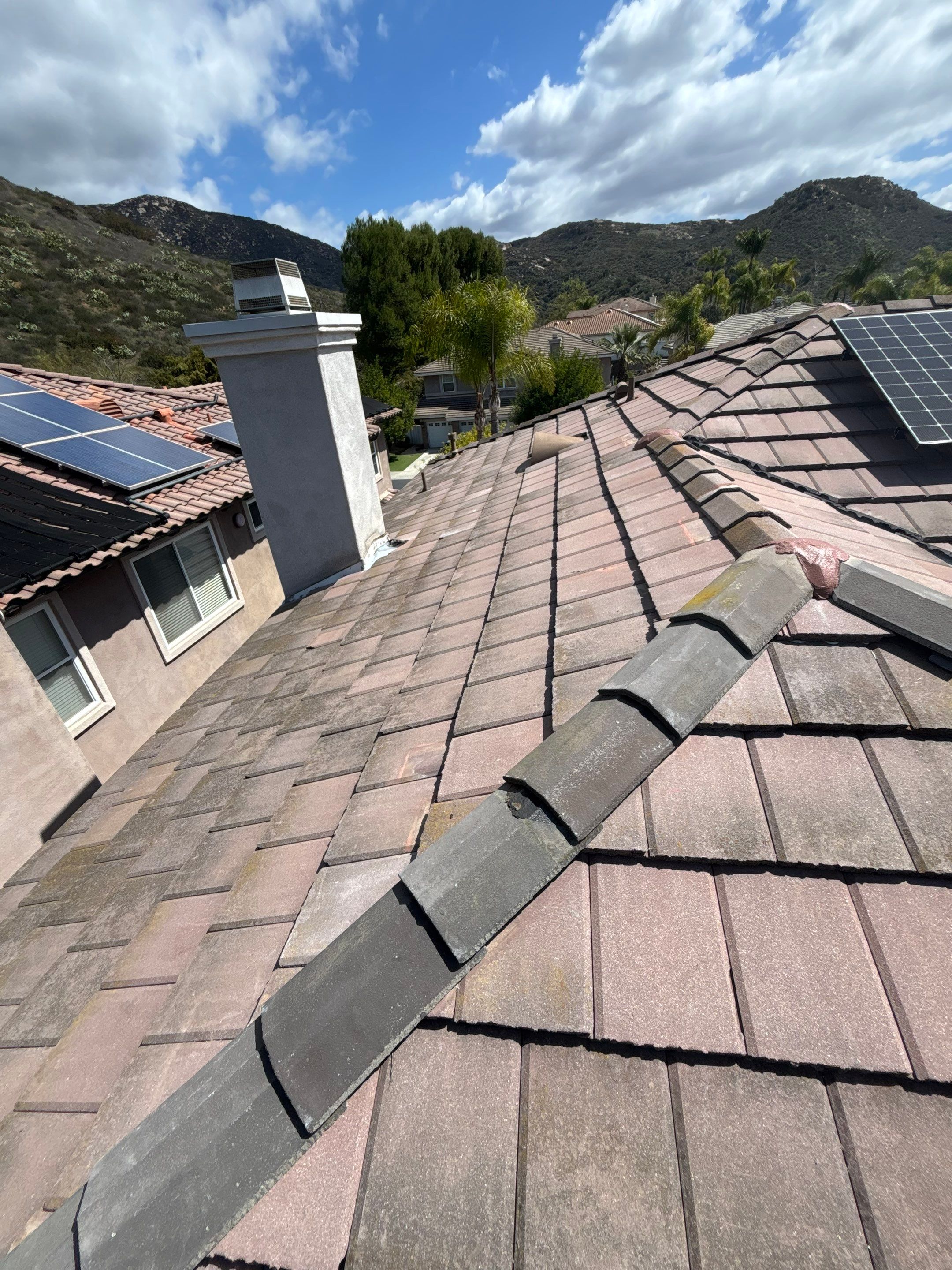 Escondido, CA | Concrete Tile Roof Lift & Lay with Solar Integration by Zenith Roofing Services