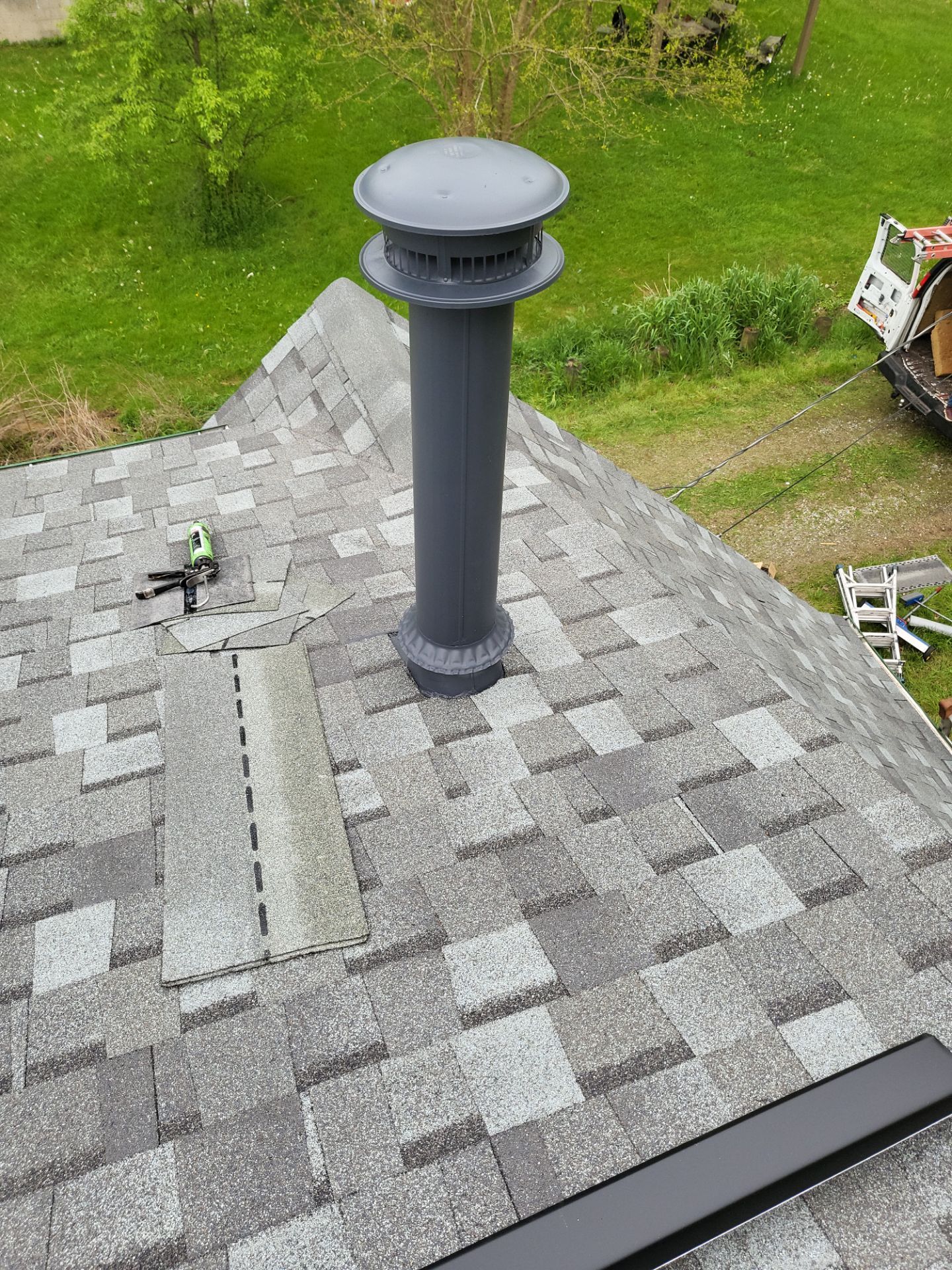 Atlas Pinnacle, Color, Coastal Granite, Drip Edge, Color, Black by Eagle Eye Roofing