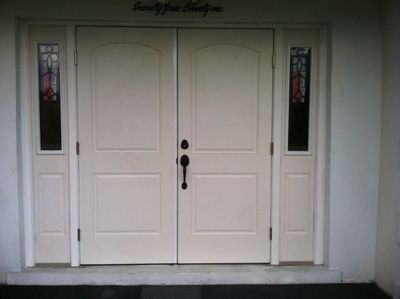 Double Entry Door Installation with Impact Glass Sidelights in Plantation