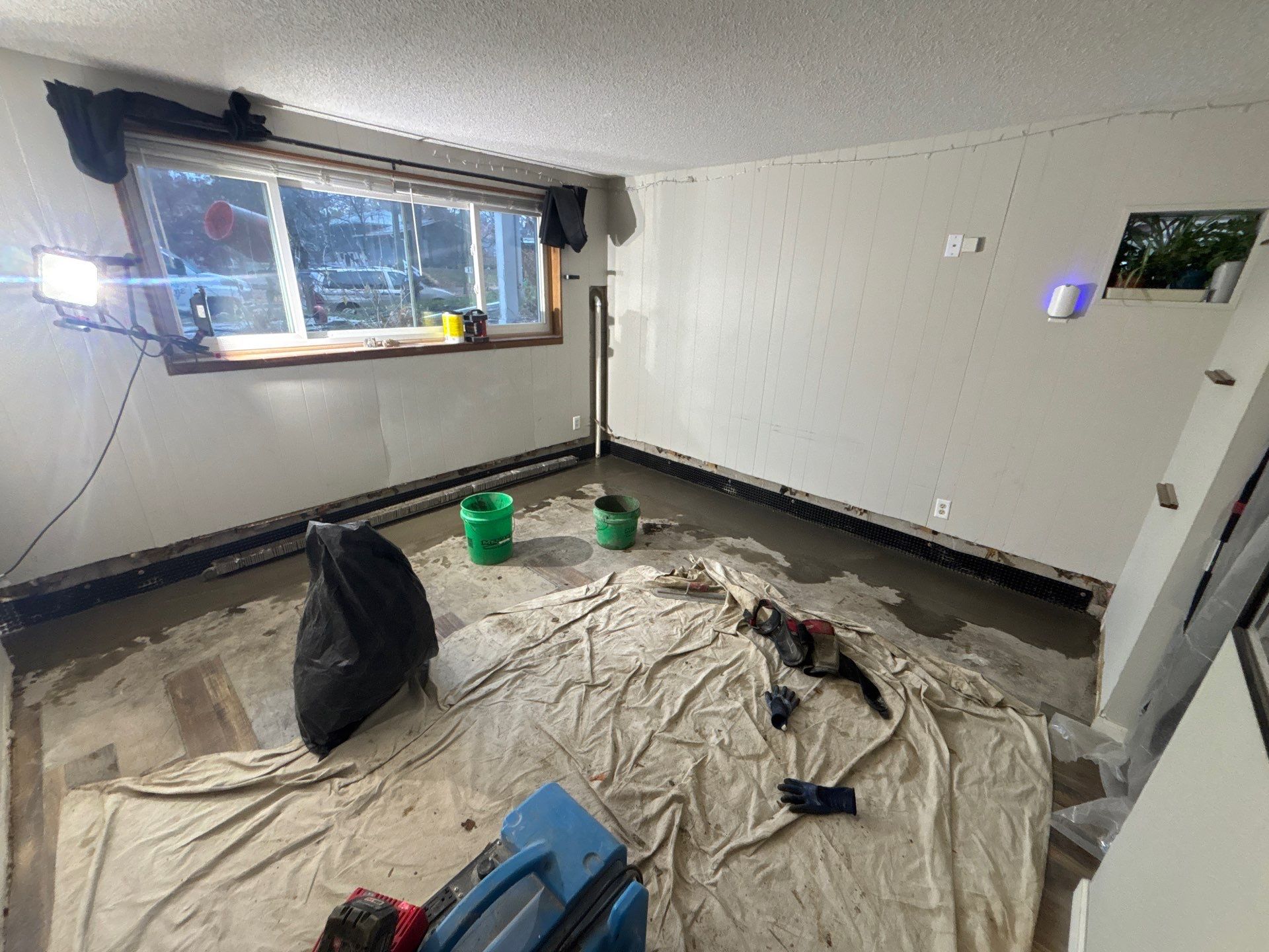 Drain tile and sump pump for George by Waterproofing Northeast