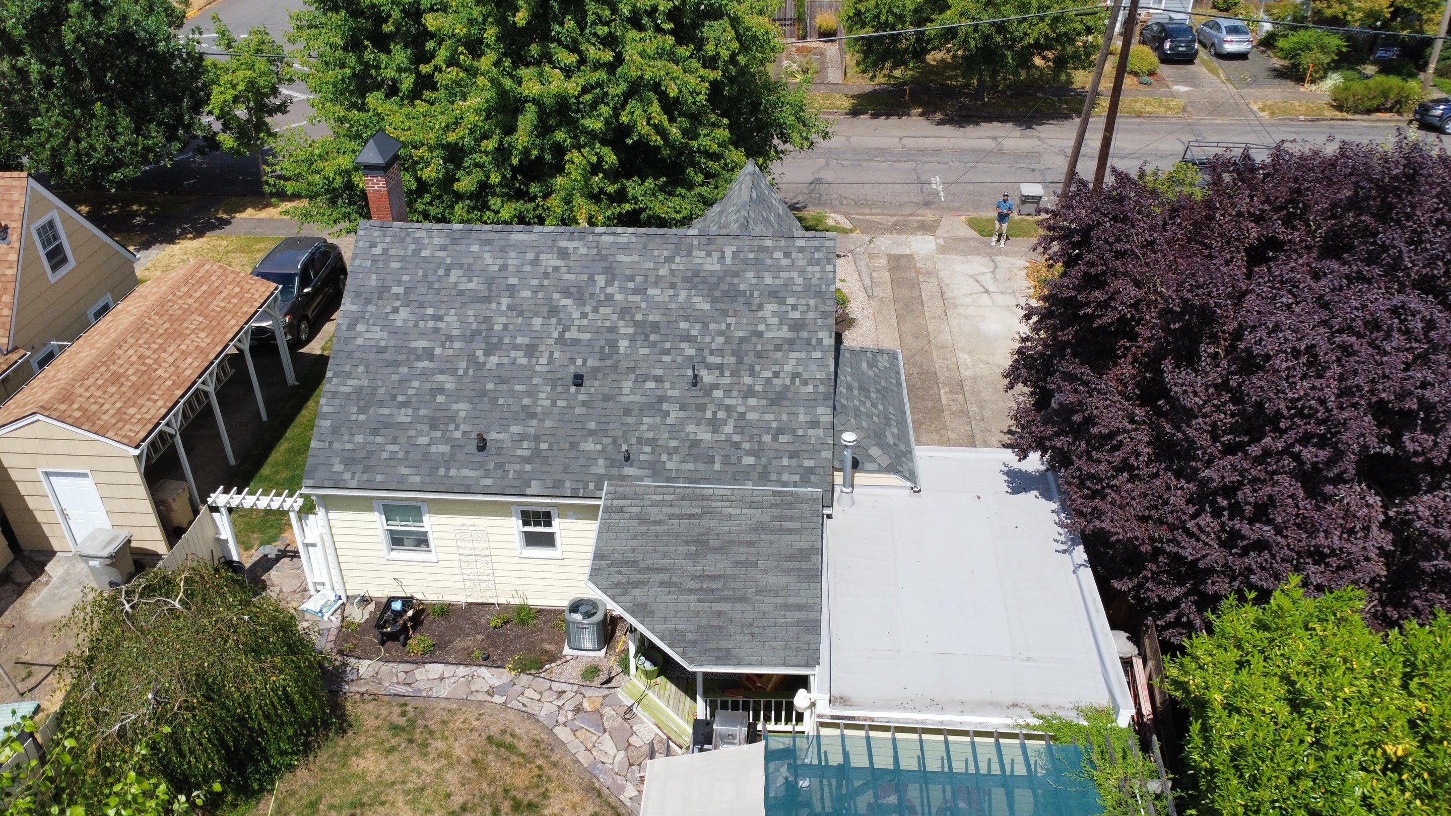 Residential Roof Installation with Added Insulation Barrier  using Malarkey Vista AR Shingles (Color: Storm Grey) by Orezona Building & Roofing Company, Inc.