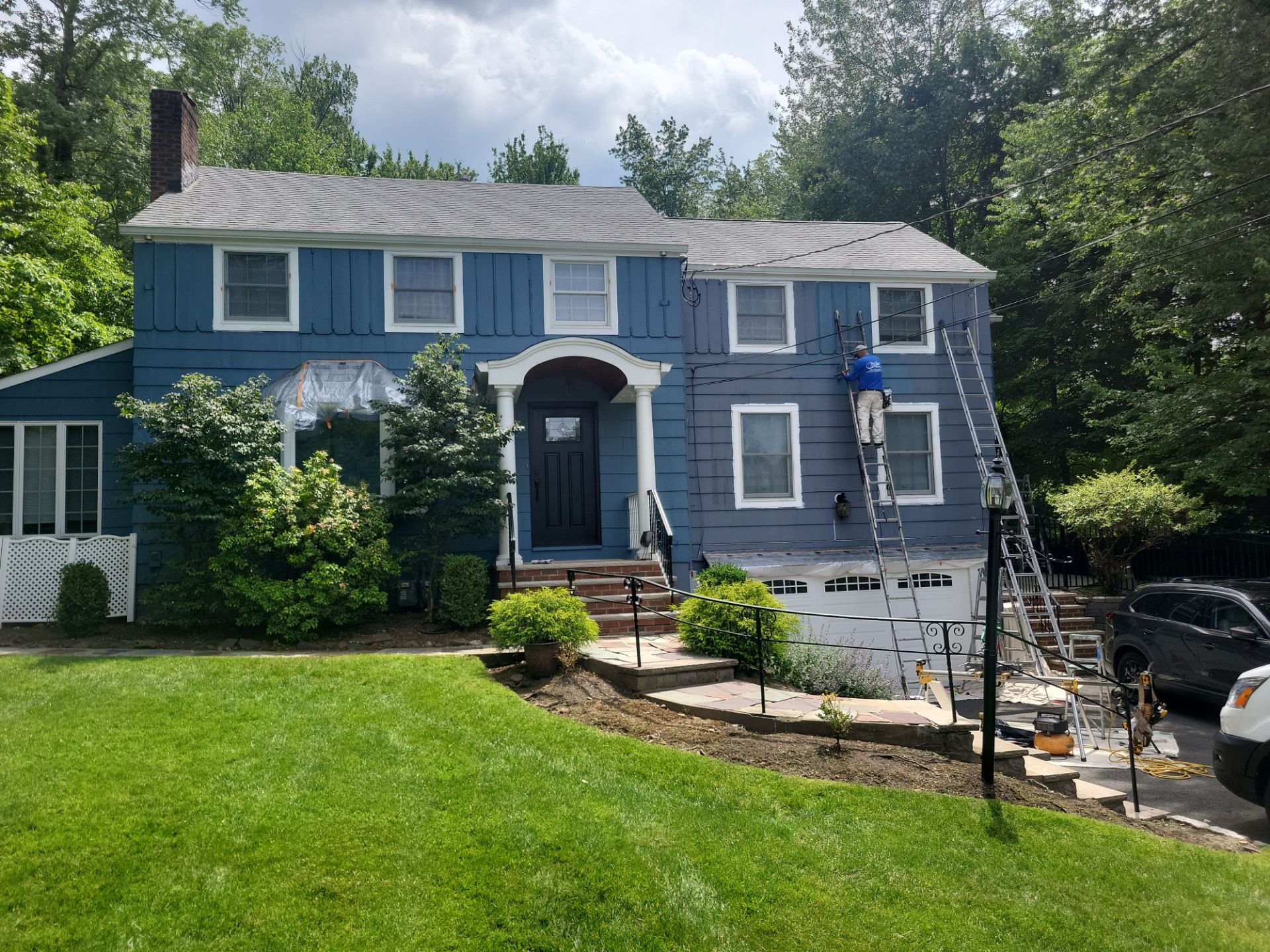Exterior Painting and Cedar Shingle Siding Repair in Cedar Grove by Spectrum Painting, LLC
