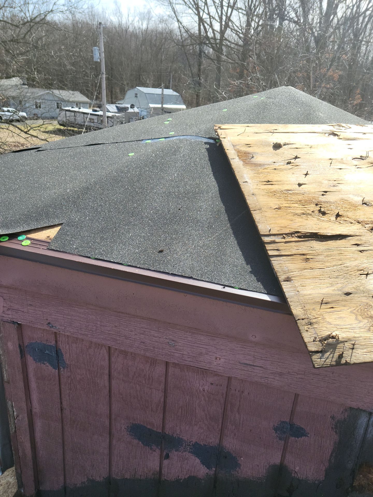 Atlas Pinnacle, Color, Burnt Hickory, Drip Edge, Color, Royal Brown by Eagle Eye Roofing
