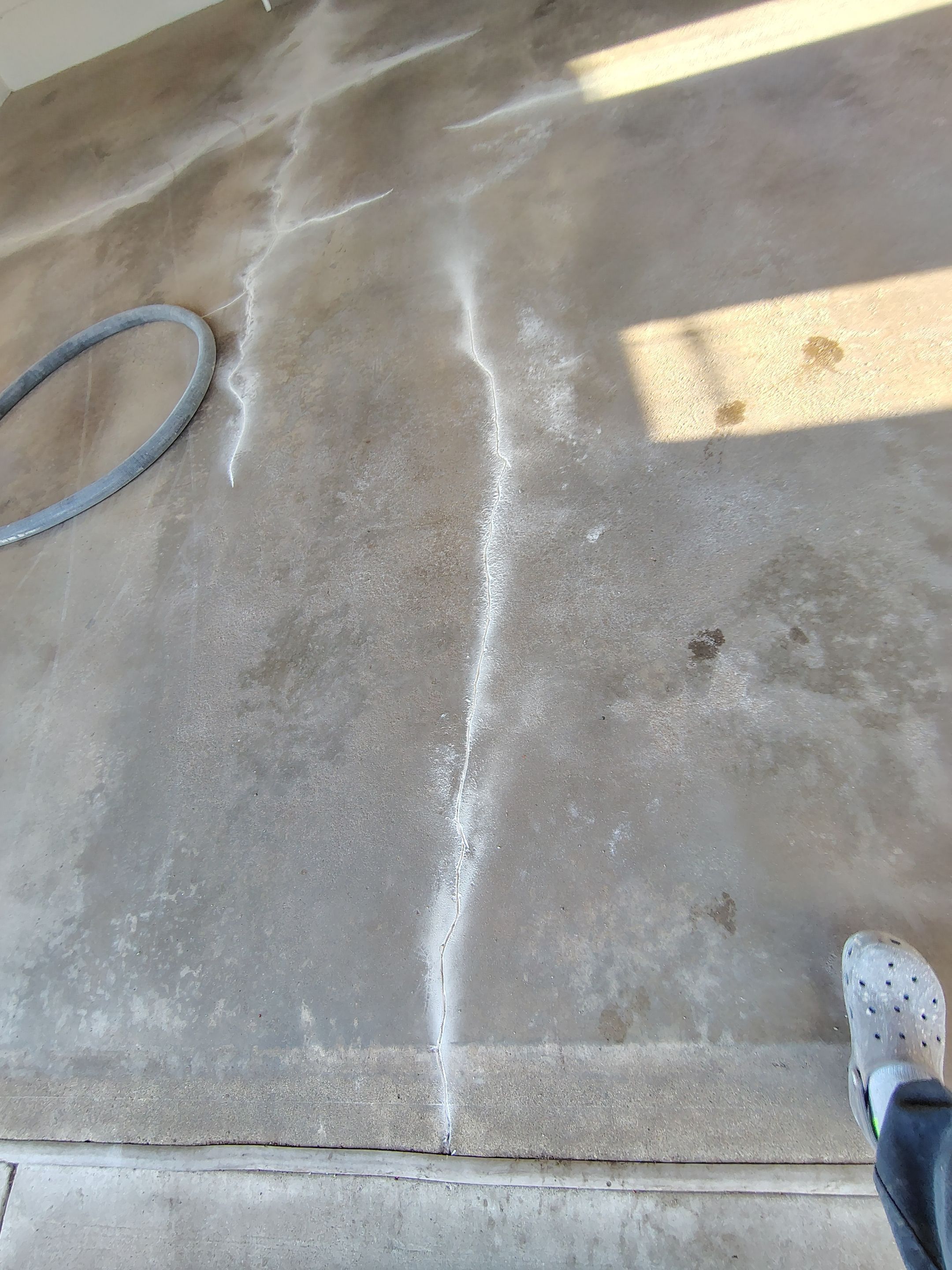Multi-Colored Flake Epoxy Garage Floor Coating and Crack Repair by Select Painting, Coatings & Garage Cabinets