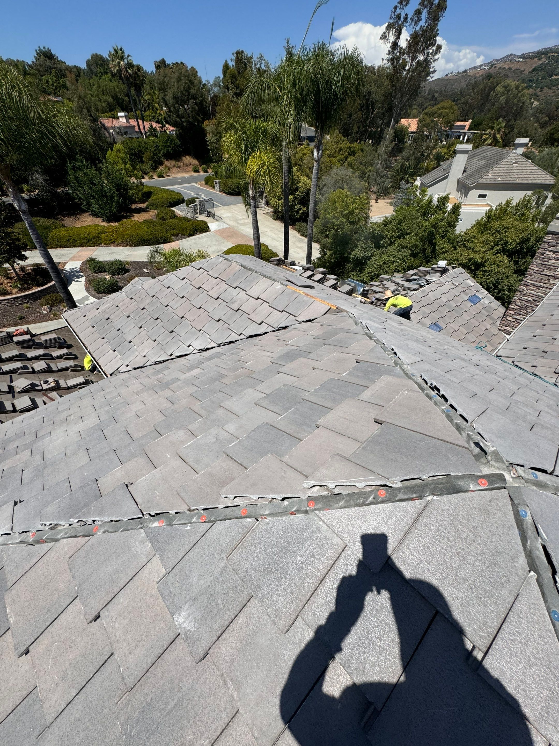 Full Roof Replacement Featuring Staggered Eagle Concrete Tiles in Poway by Reliable Roofing San Diego Inc.