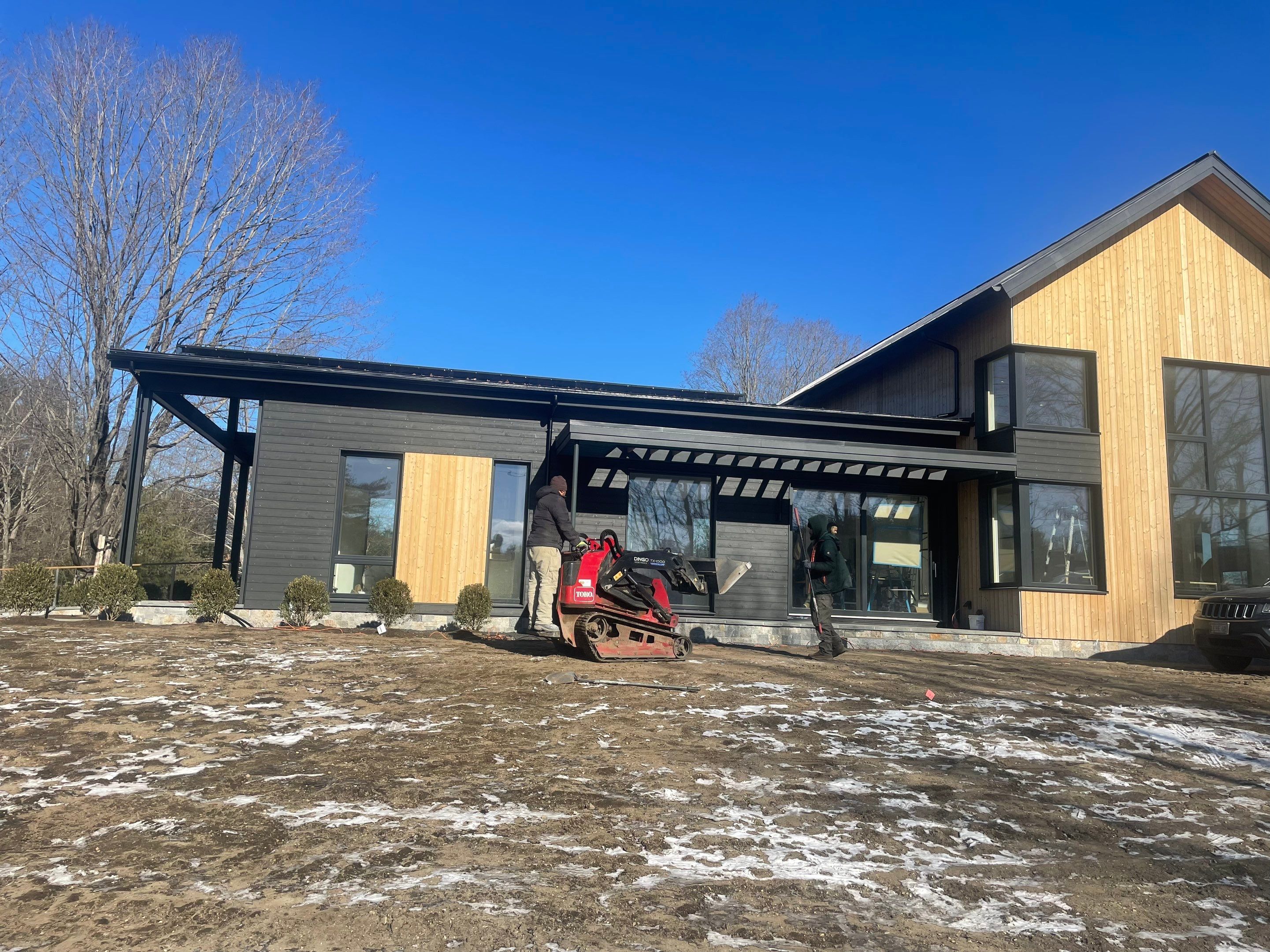 Gutter Installation using 6" Half Round Aluminum Gutter with 3" plain round aluminum downspouts and with a vinyl wedge buildout in Stow, MA. by Gutter Pro Enterprises