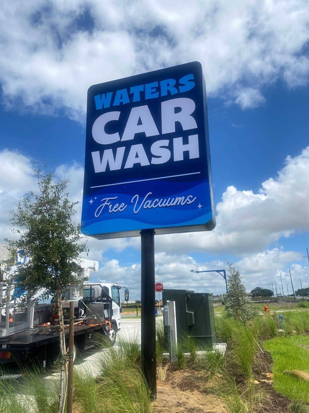 Pylon Sign and Channel Letters for Waters Car Wash by SignCrafters