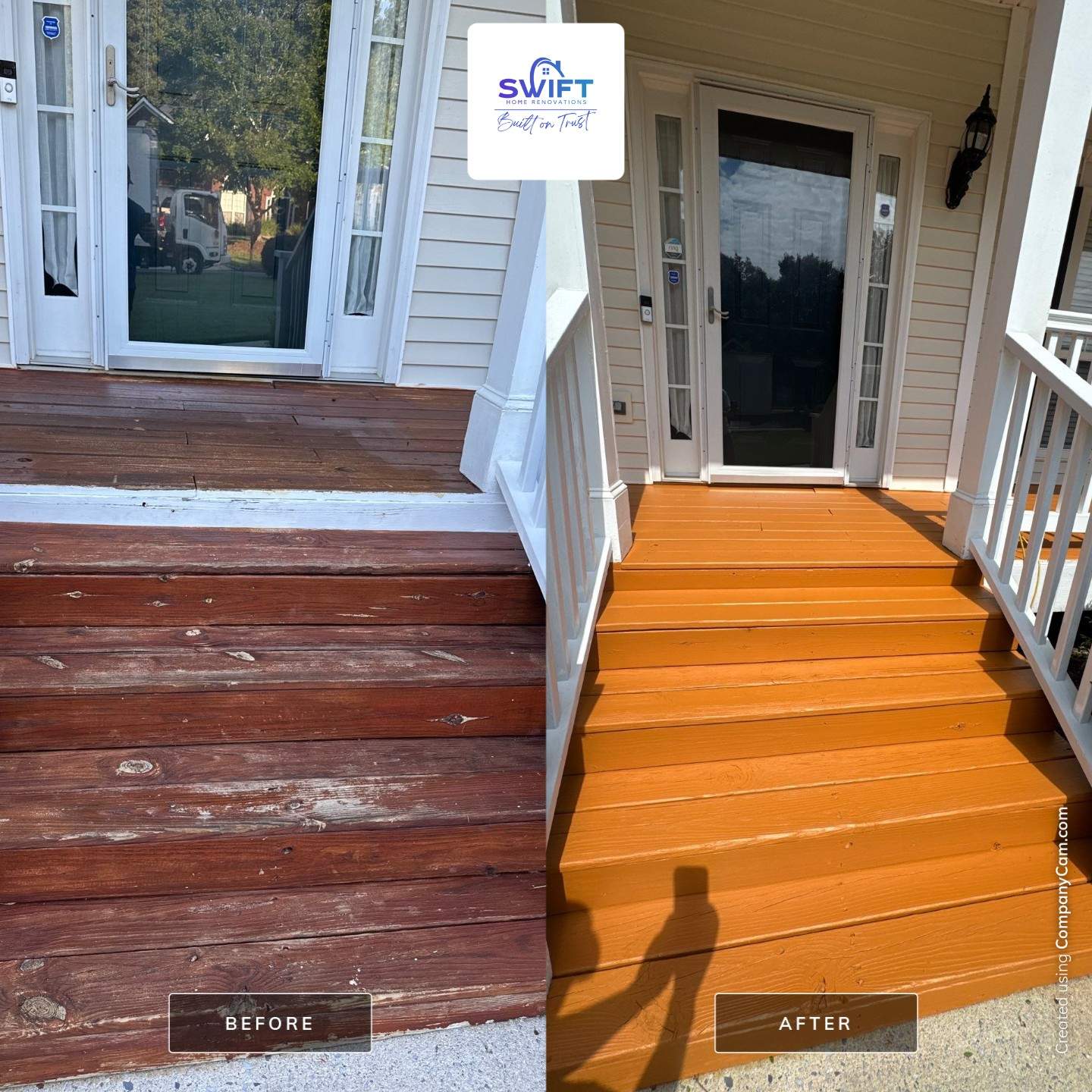 Multi-Level Deck and Front Porch Staining in Powder Springs by Swift Home Renovations